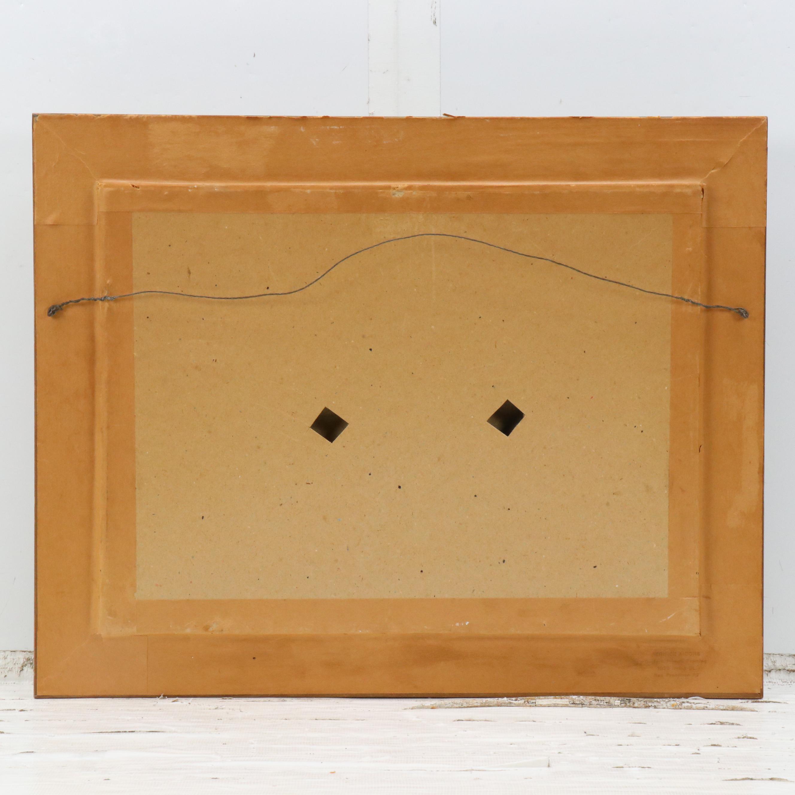 W. Beuken Landscape Oil Painting with Figure Moving Fallen Tree Branch, 20th C.