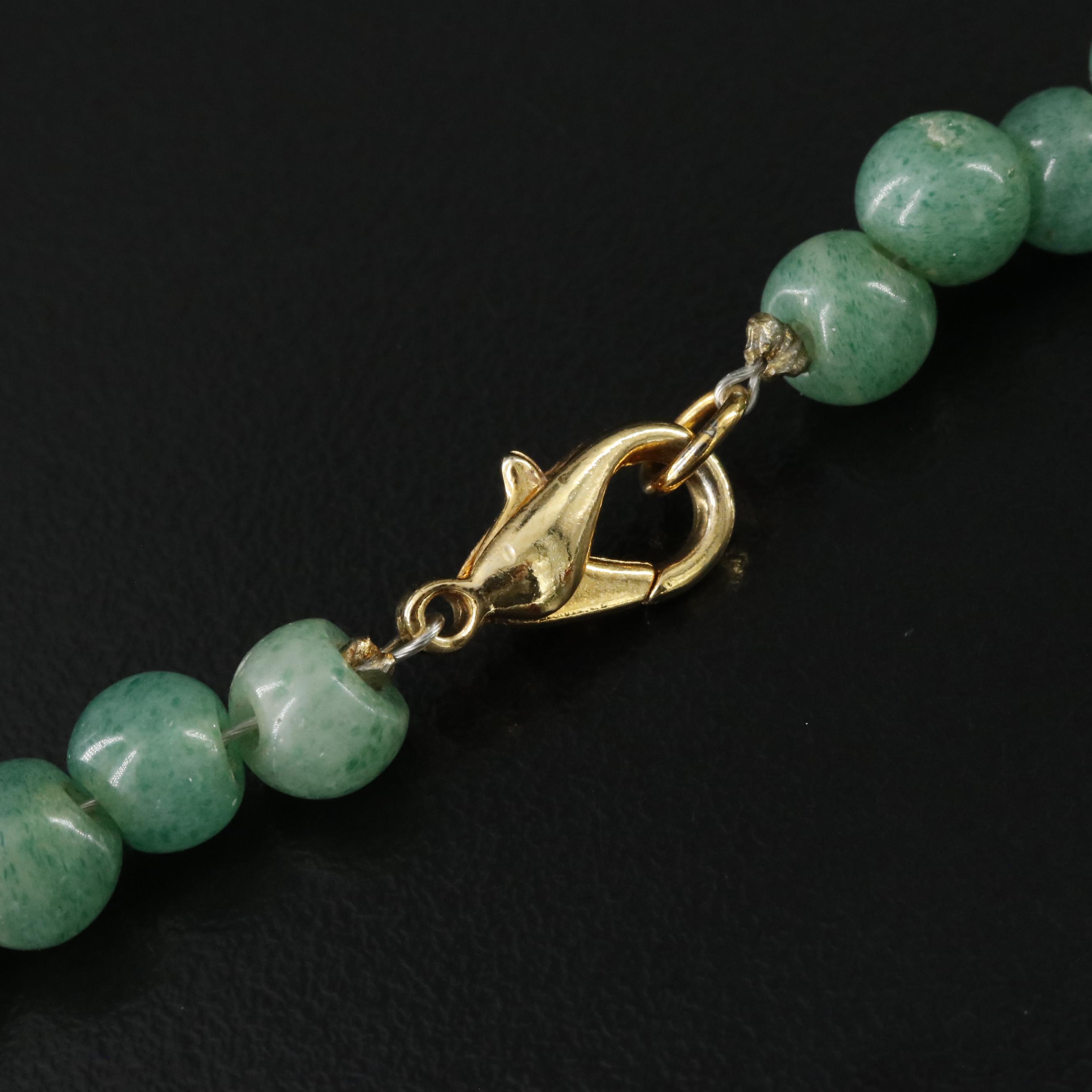 Vintage Chinese Jadeite, Aventurine, Bakelite and Carnelian Necklace