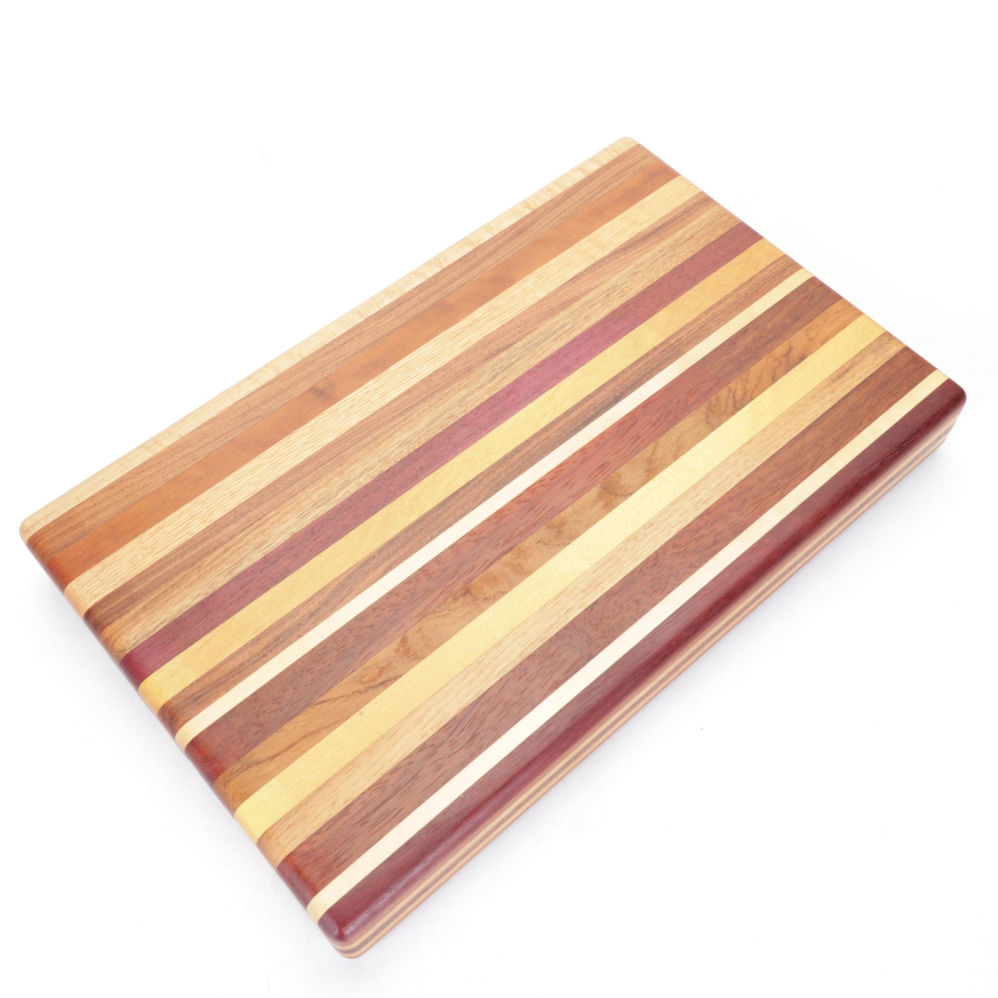Handcrafted Layered Wood Cutting Board and Napkin Holder