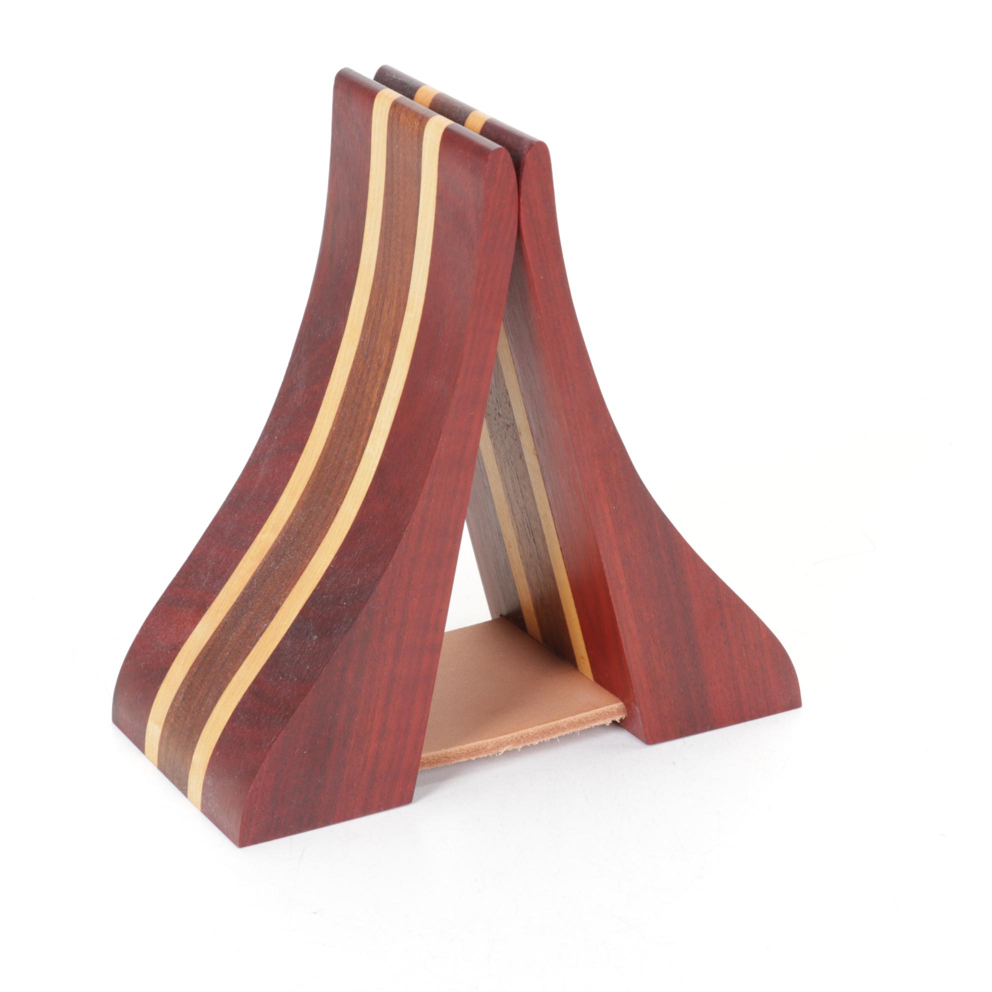 Handcrafted Layered Wood Cutting Board and Napkin Holder