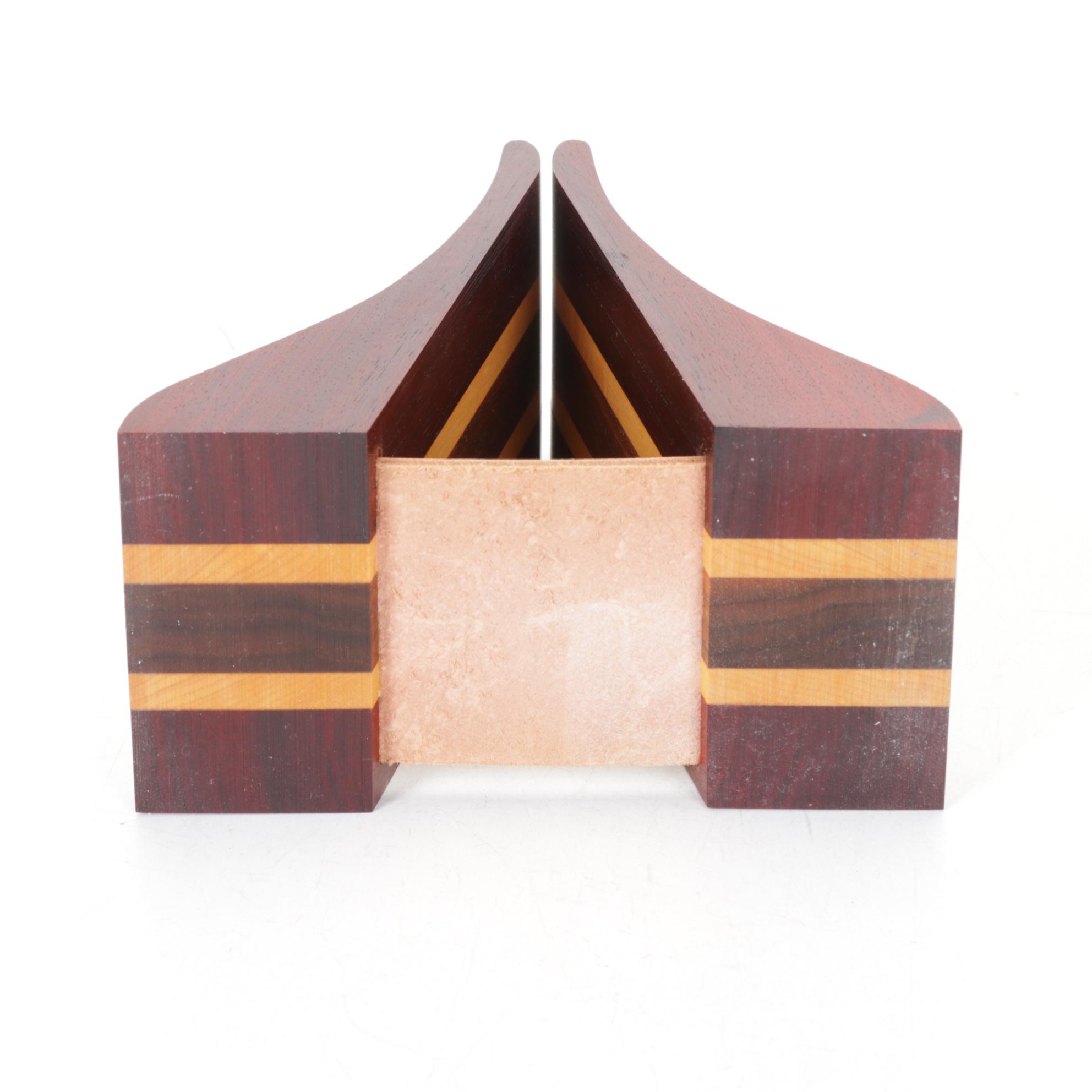 Handcrafted Layered Wood Cutting Board and Napkin Holder