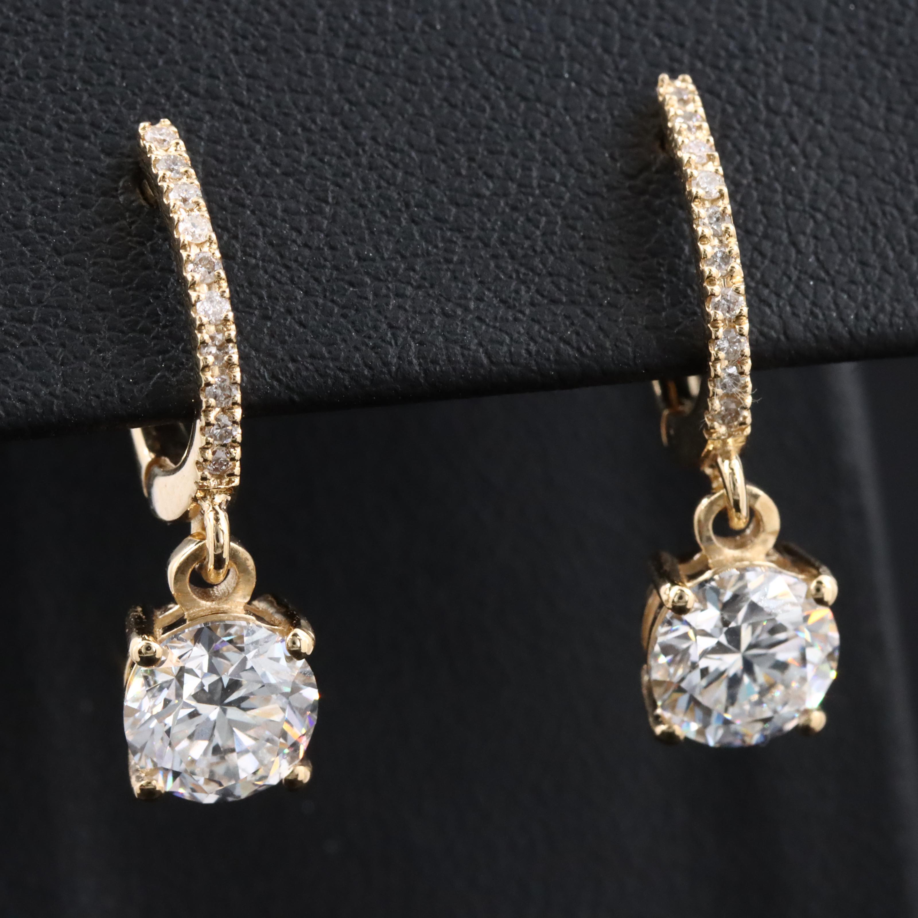 18K 2.64 CTW Diamond Earrings with Lab Grown Centers