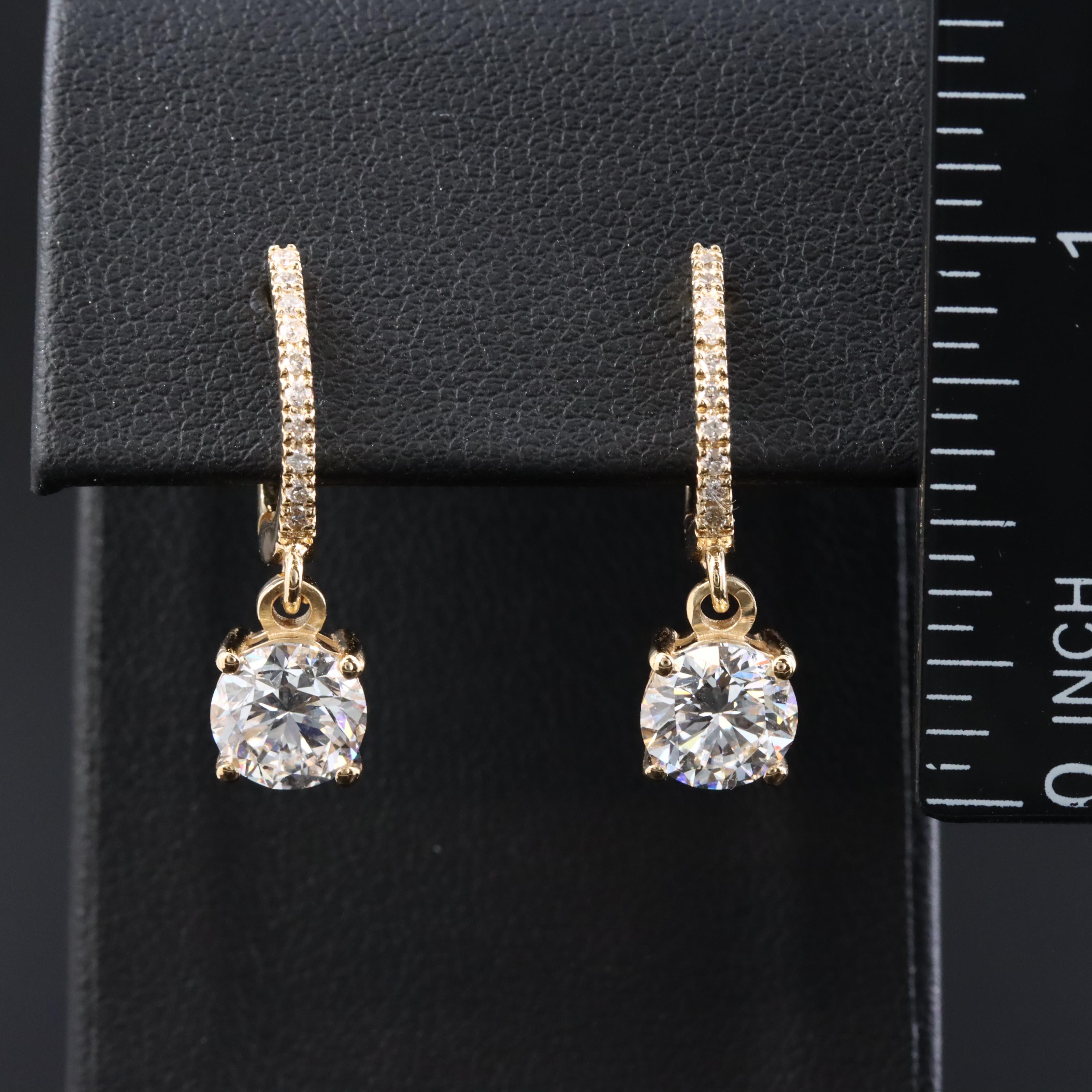 18K 2.64 CTW Diamond Earrings with Lab Grown Centers