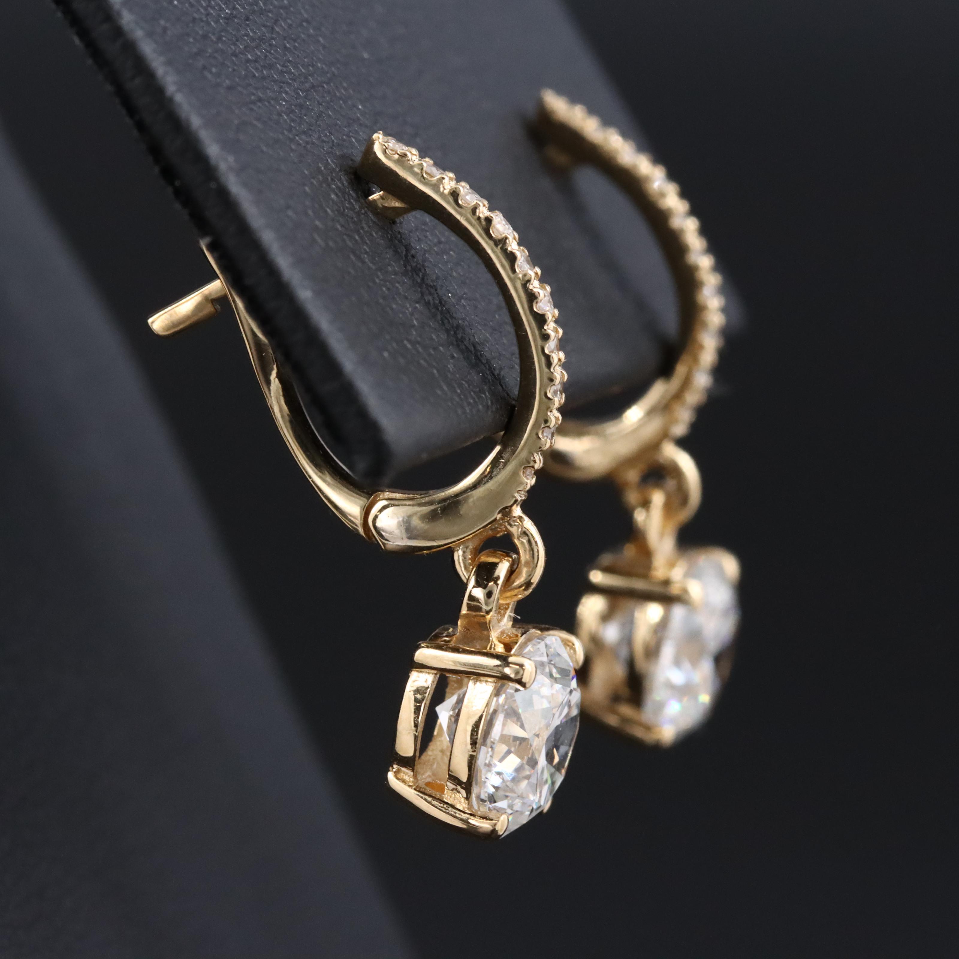 18K 2.64 CTW Diamond Earrings with Lab Grown Centers