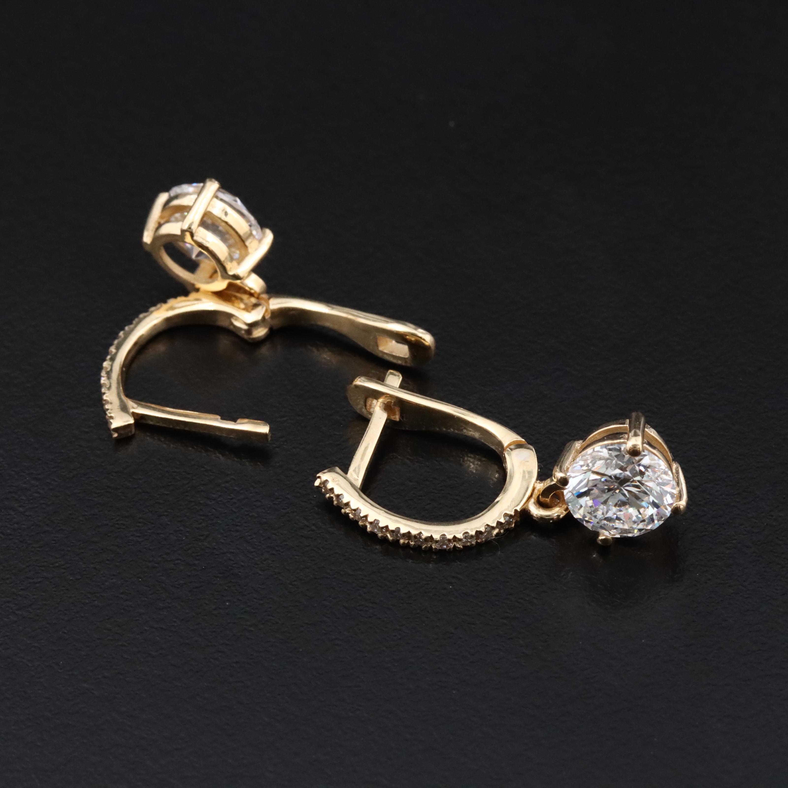 18K 2.64 CTW Diamond Earrings with Lab Grown Centers