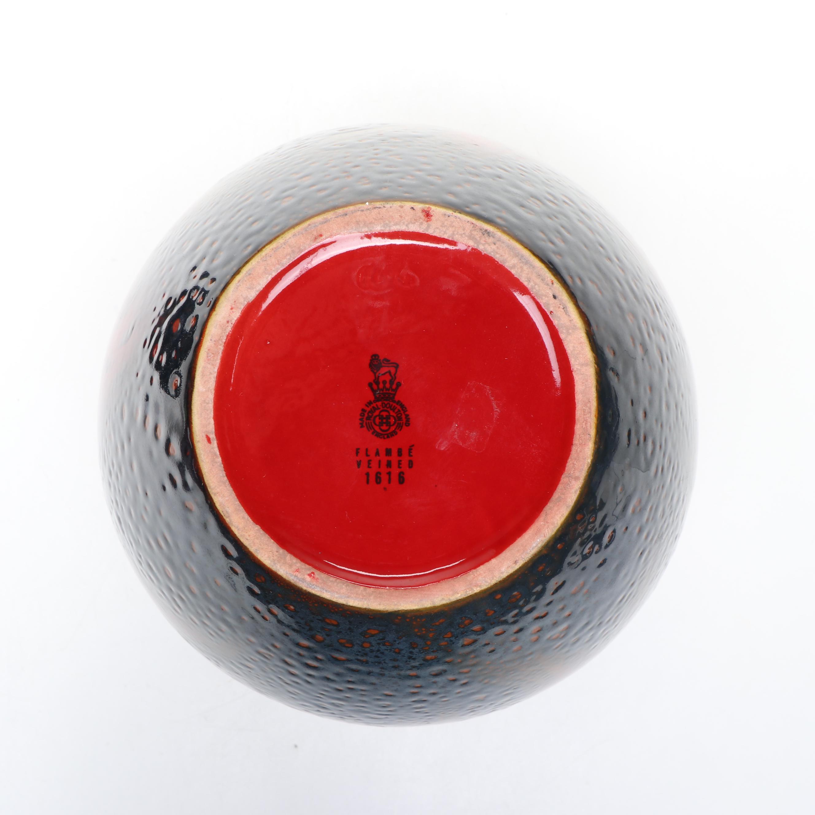 Royal Doulton Flambé Woodcut and Flambé Veined Vases, 20th Century