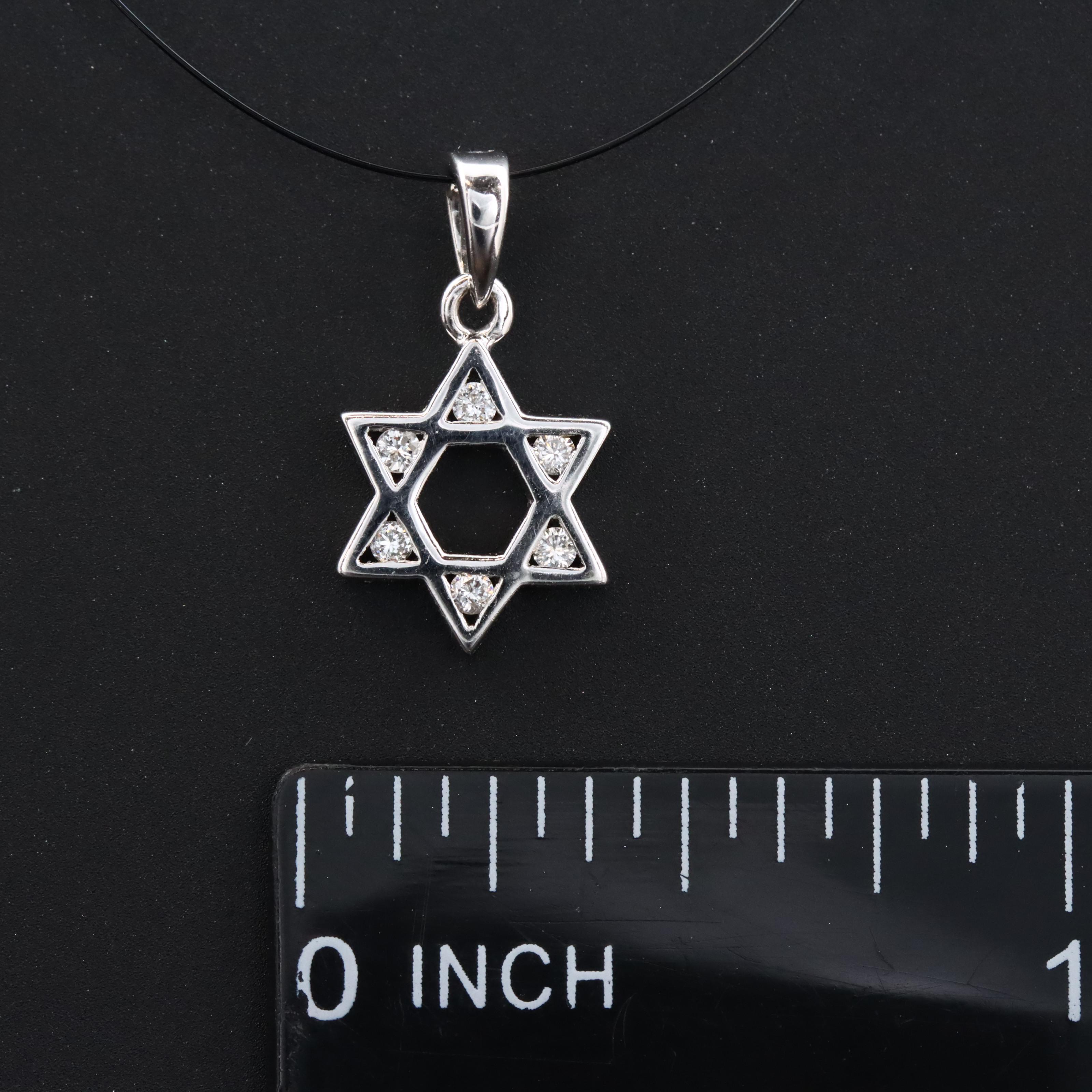 14K 0.09 CTW Diamond Star of David Pendant