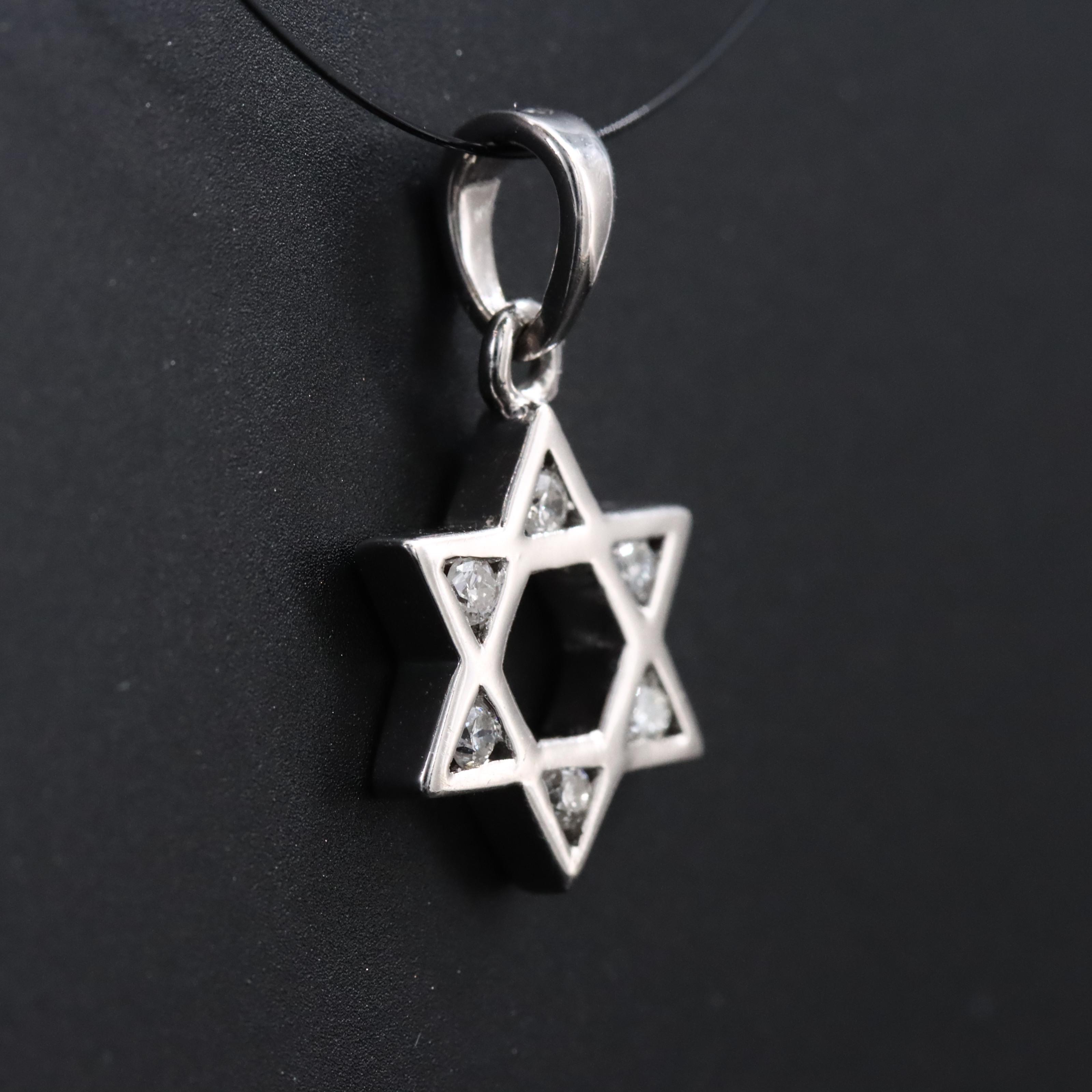 14K 0.09 CTW Diamond Star of David Pendant
