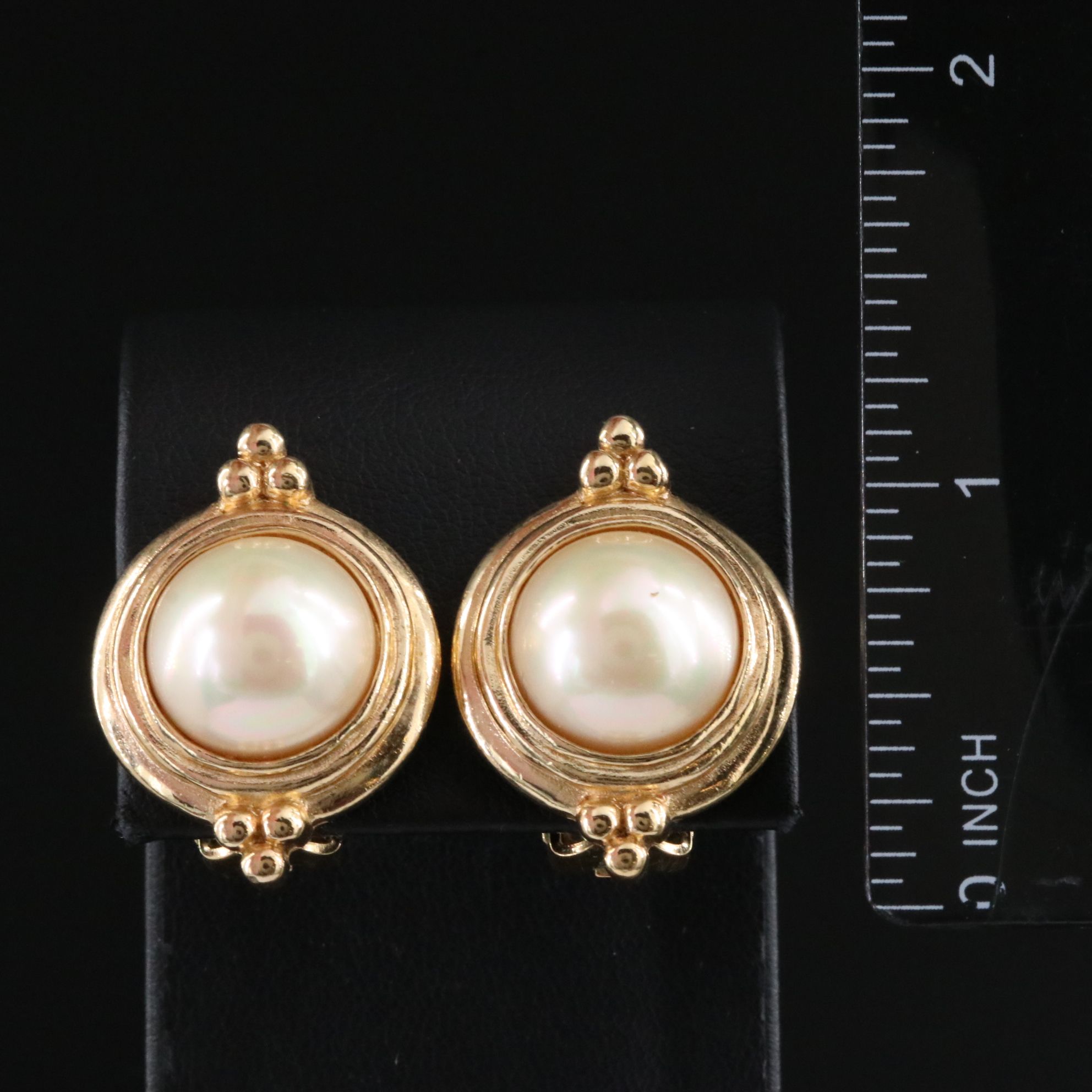 Christian Dior Faux Pearl Clip Earrings