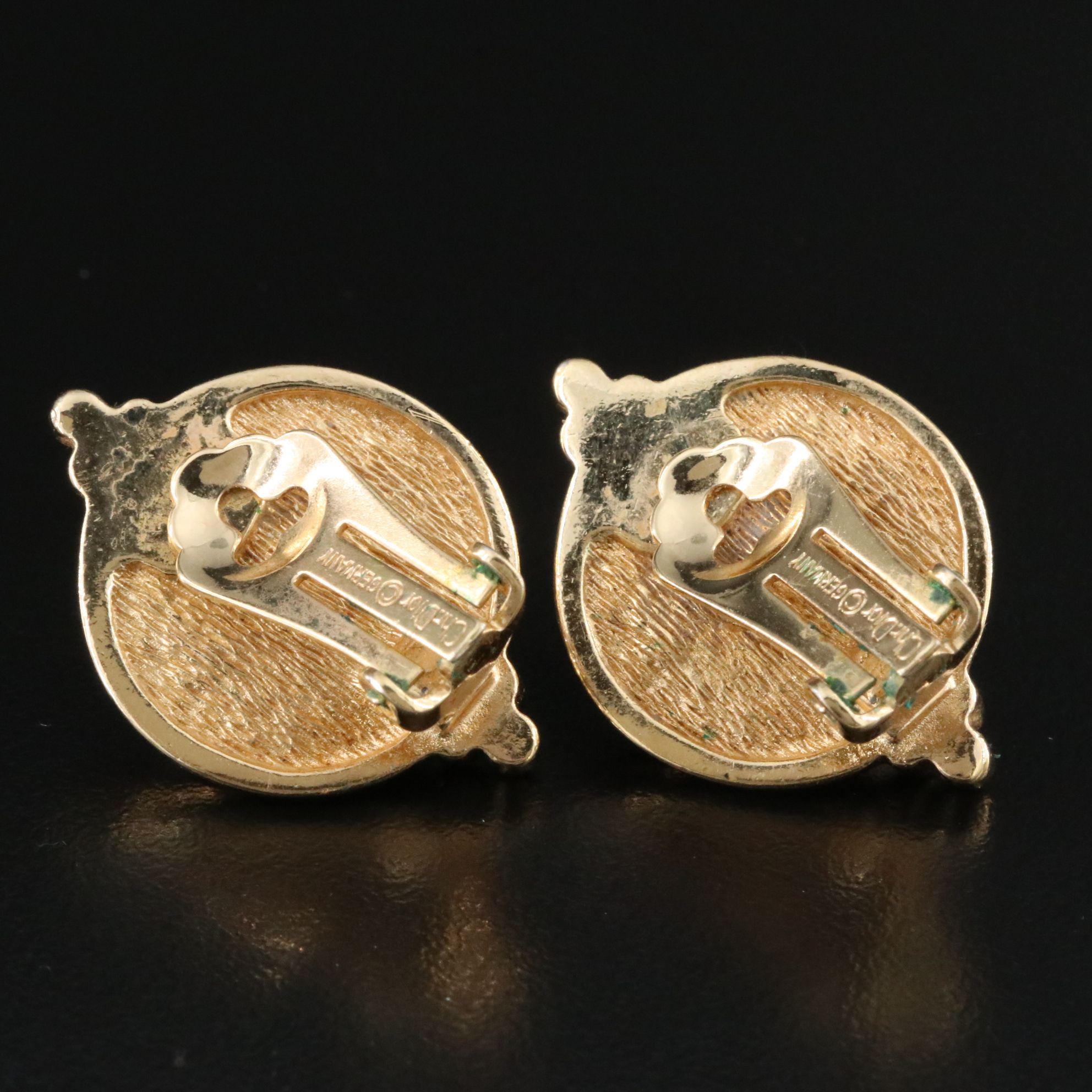 Christian Dior Faux Pearl Clip Earrings