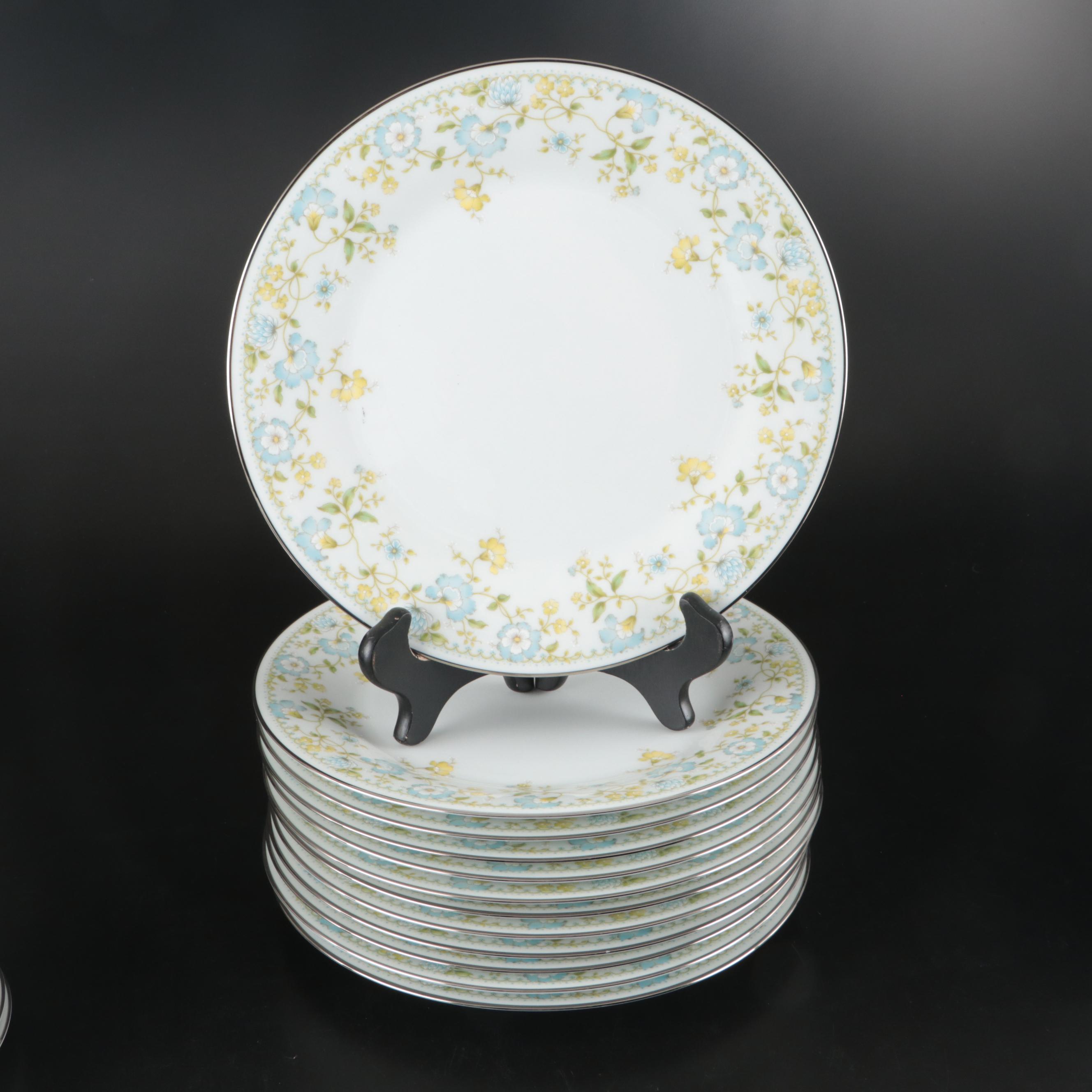 Noritake "Flourish" Porcelain Dinnerware and Serving Pieces, 1975–1984