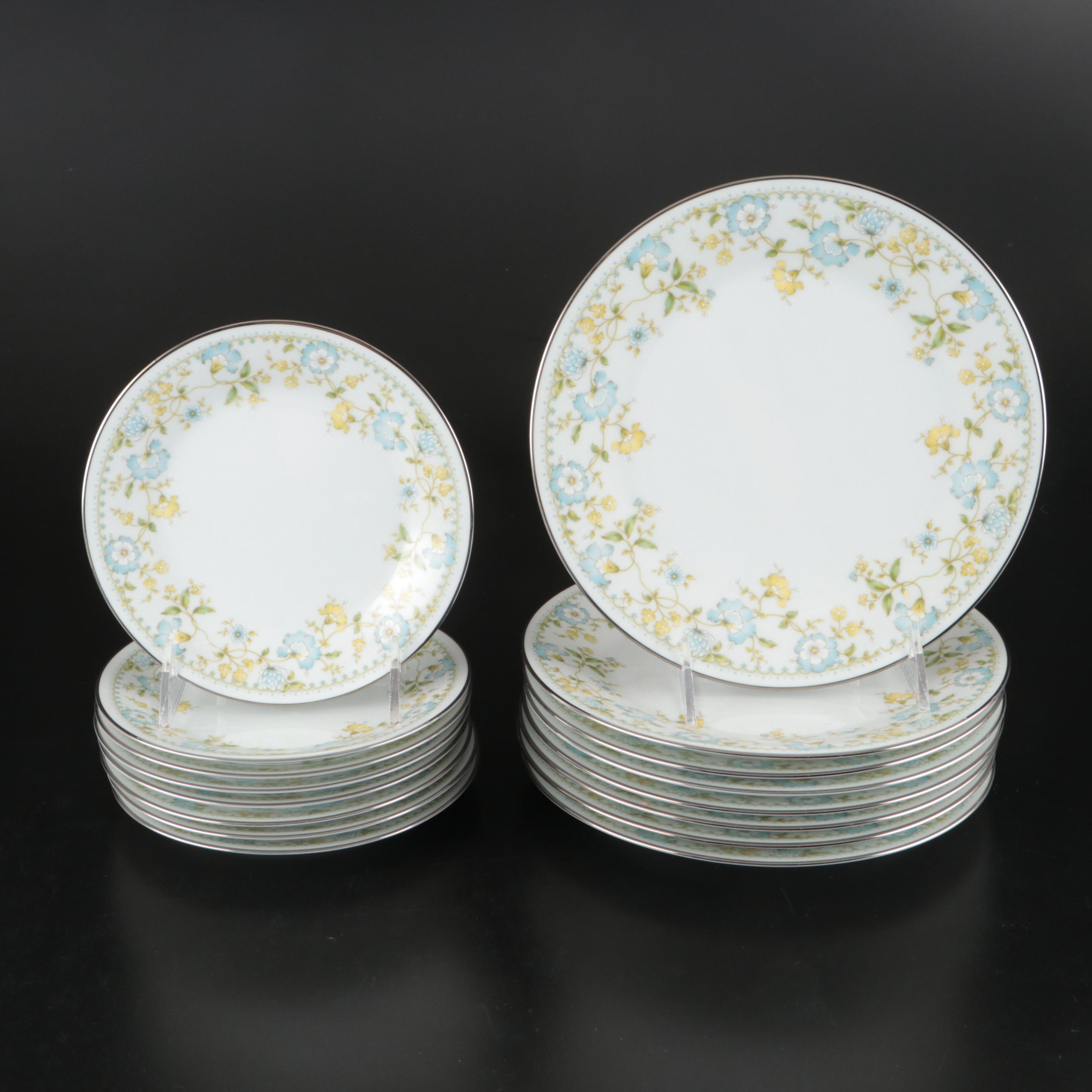 Noritake "Flourish" Porcelain Dinnerware and Serving Pieces, 1975–1984
