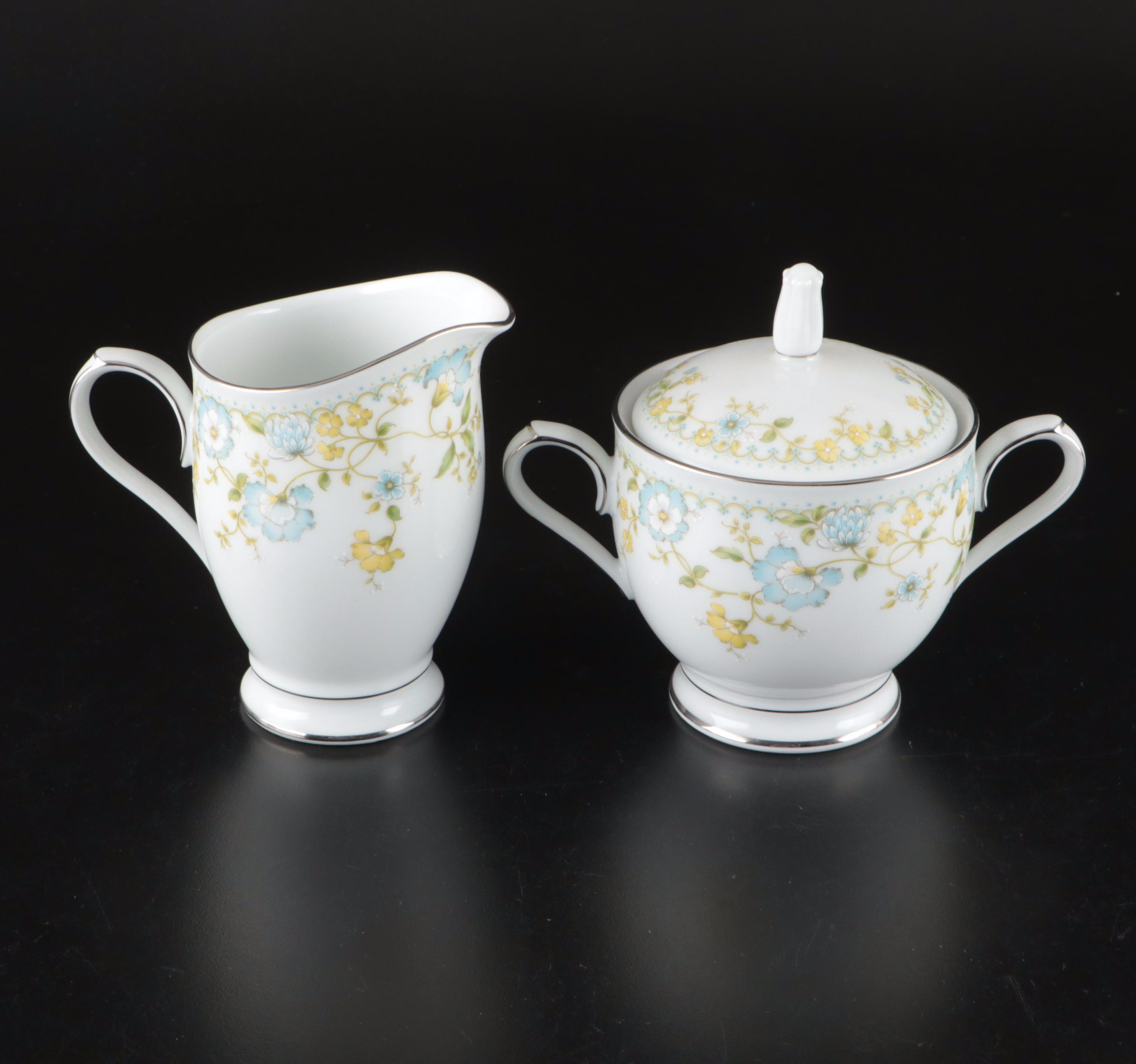 Noritake "Flourish" Porcelain Dinnerware and Serving Pieces, 1975–1984