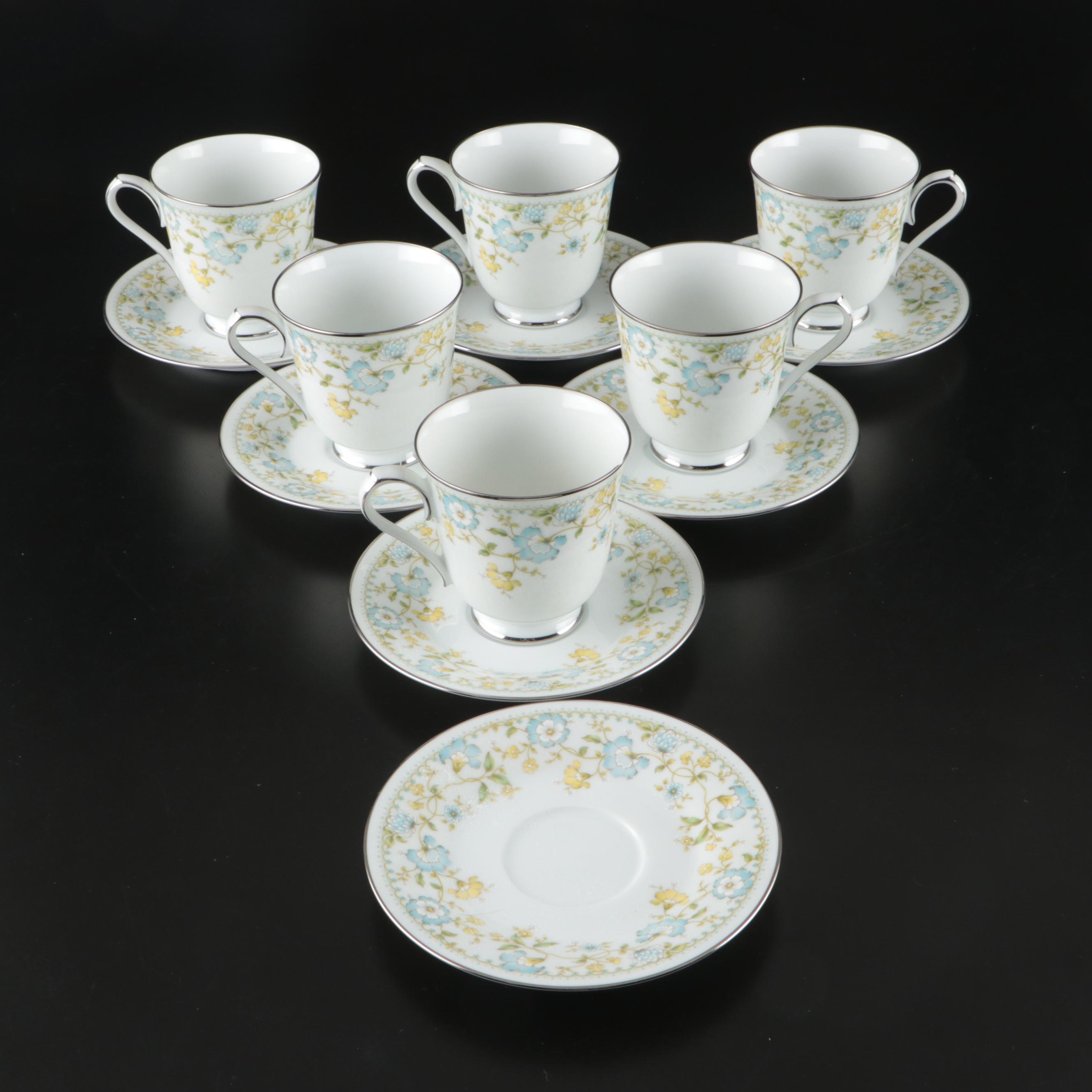 Noritake "Flourish" Porcelain Dinnerware and Serving Pieces, 1975–1984