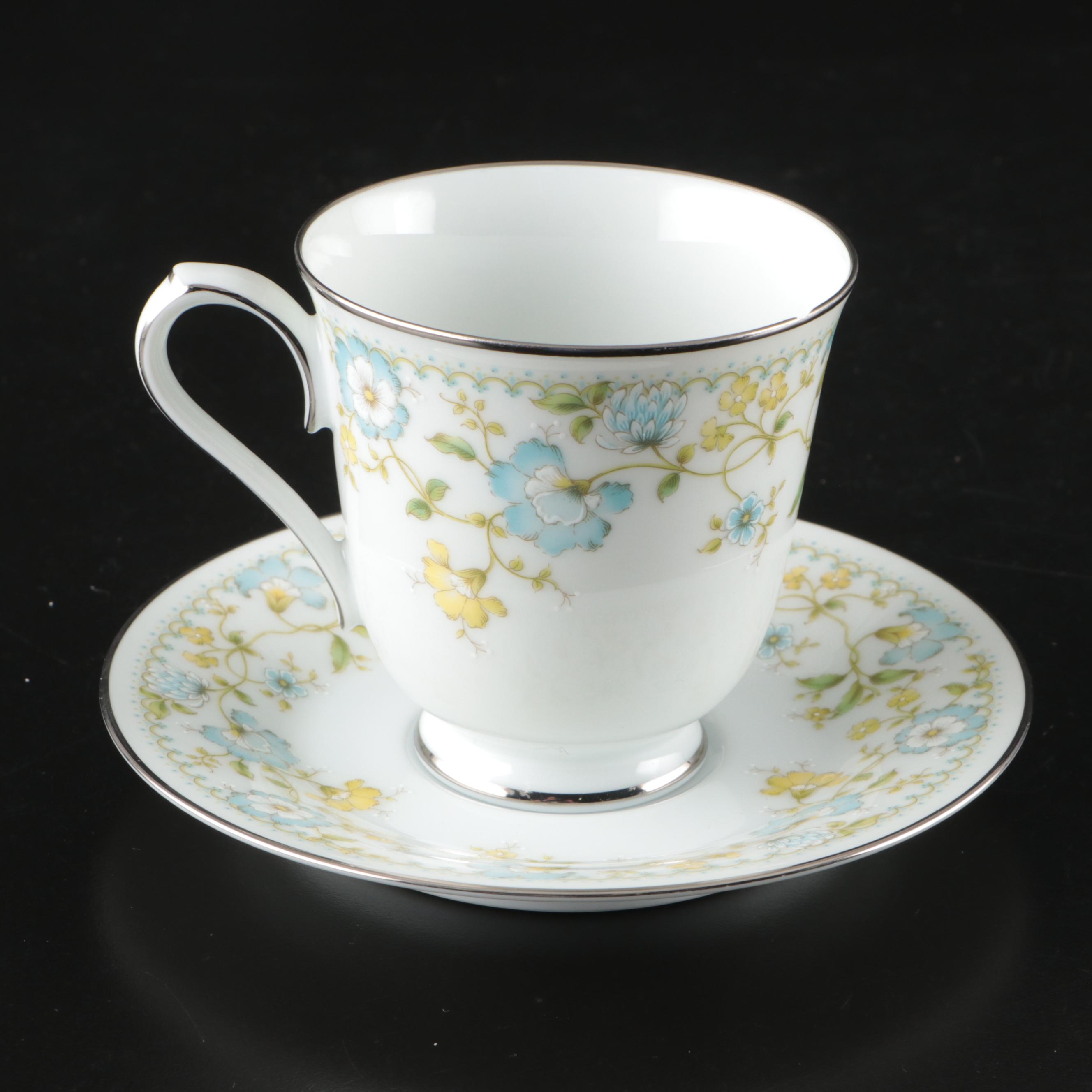 Noritake "Flourish" Porcelain Dinnerware and Serving Pieces, 1975–1984