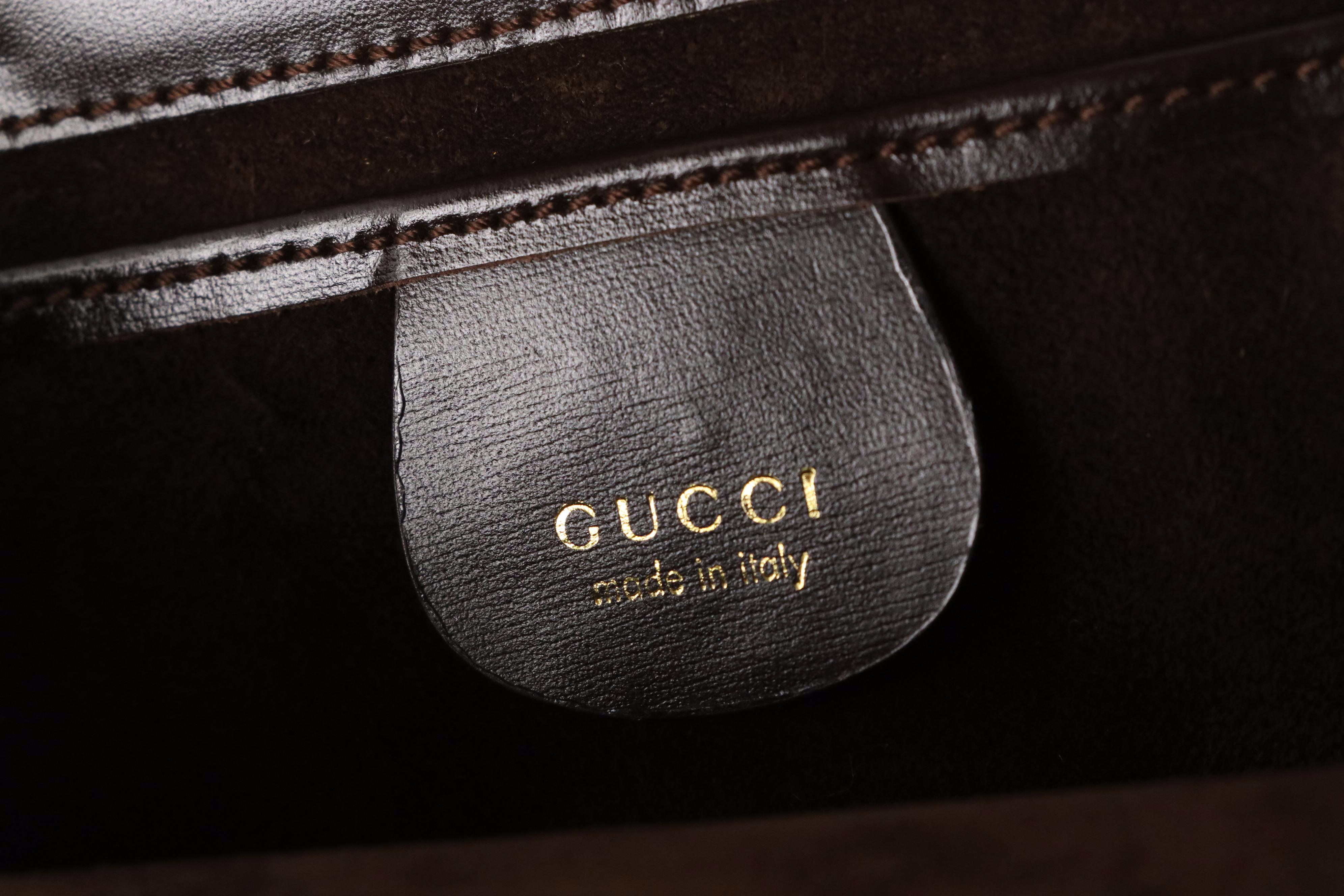 Gucci Brown Suede Mini Handbag with G Closure