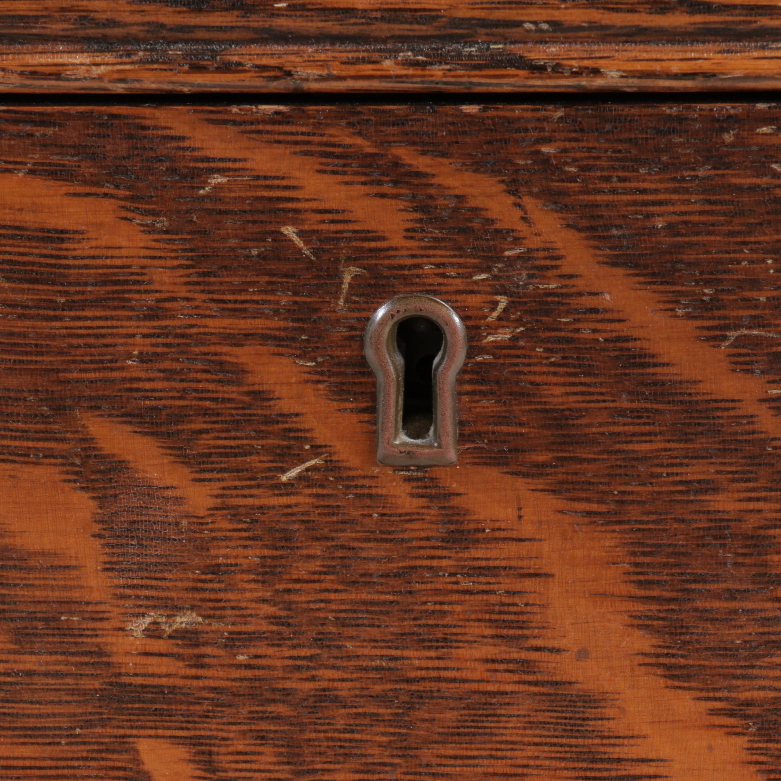Late Victorian Tiger Oak Chest of Drawers, Early 20th Century