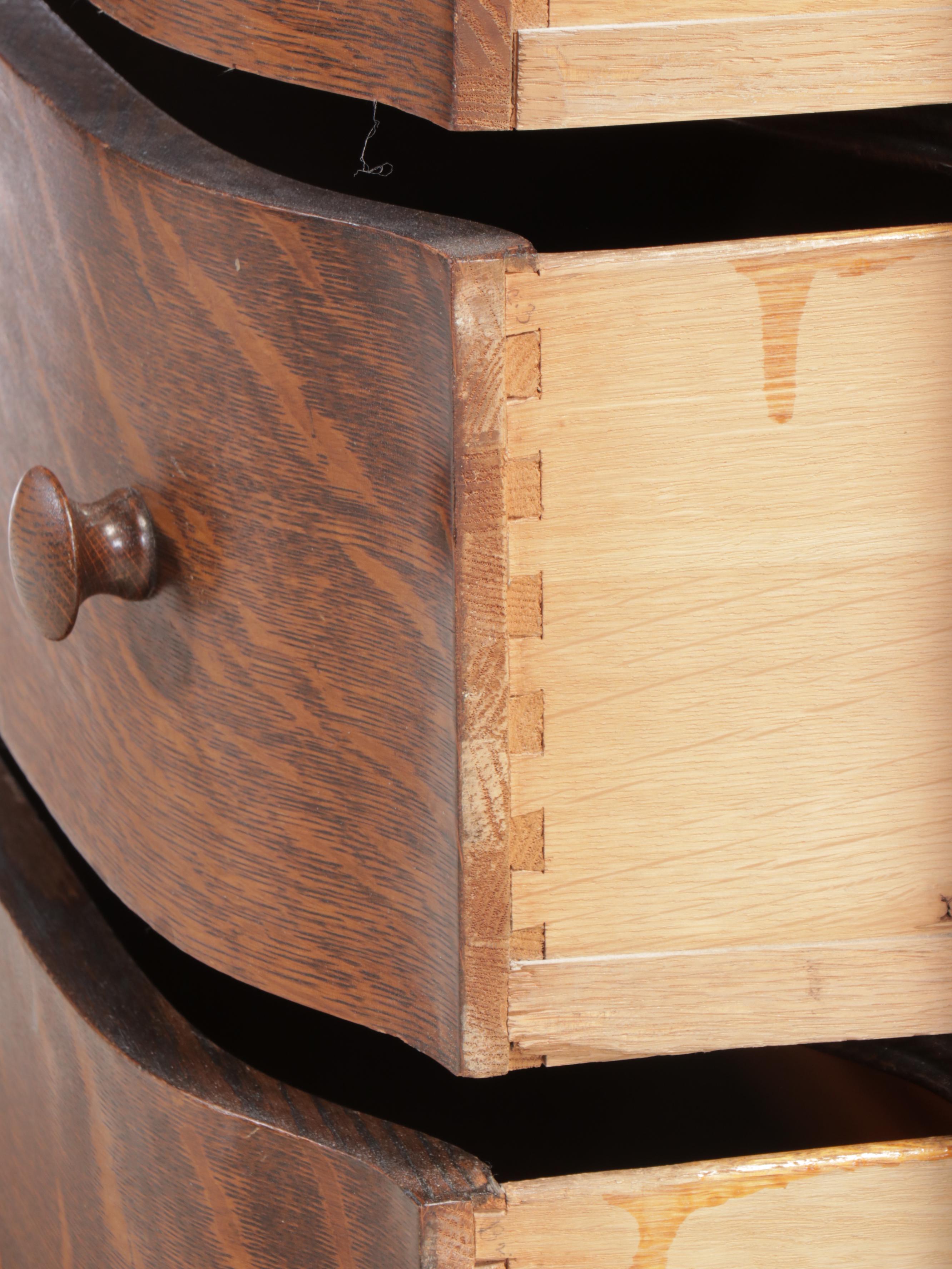 Late Victorian Tiger Oak Chest of Drawers, Early 20th Century