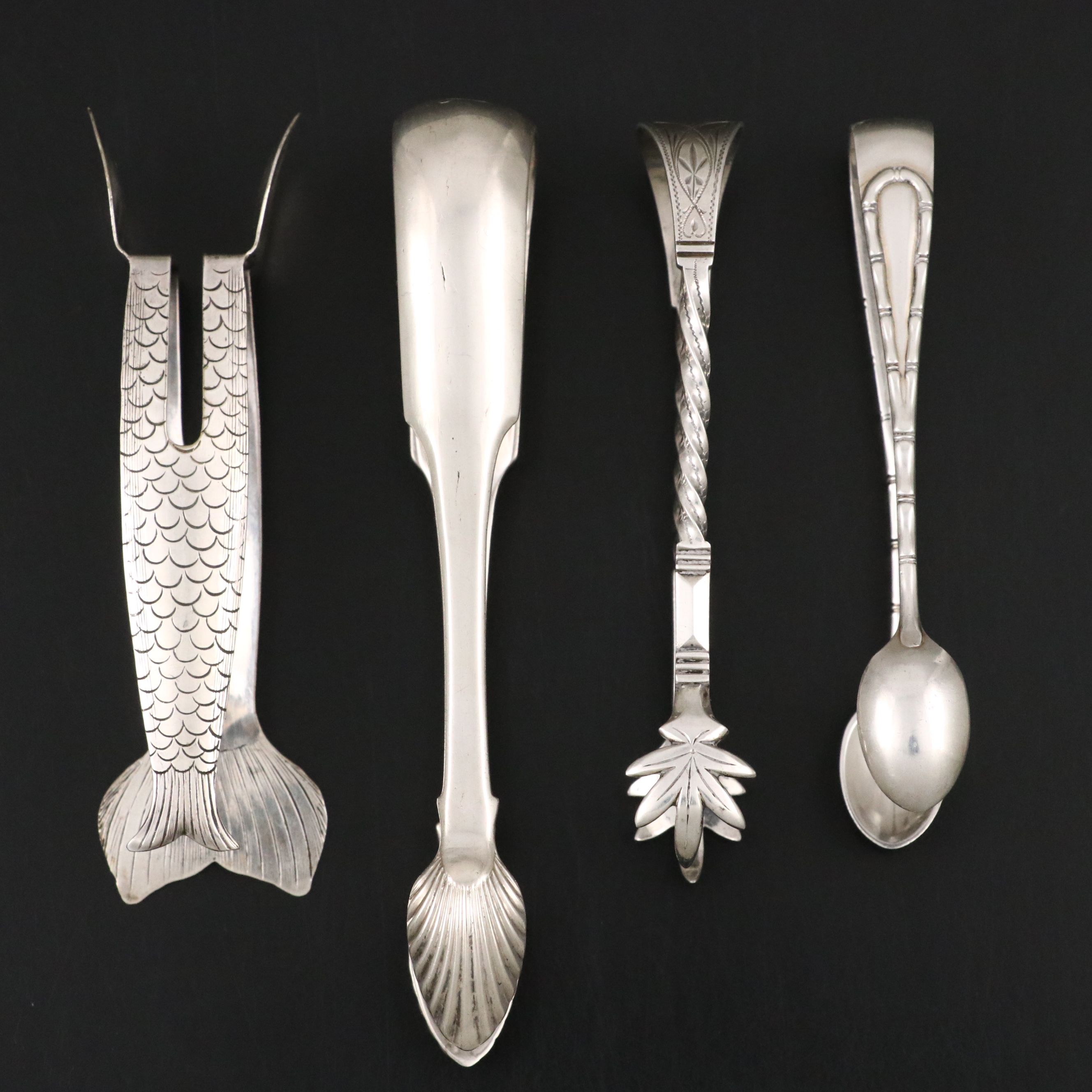 Victorian English with Other Sterling and Silver Plate Tongs