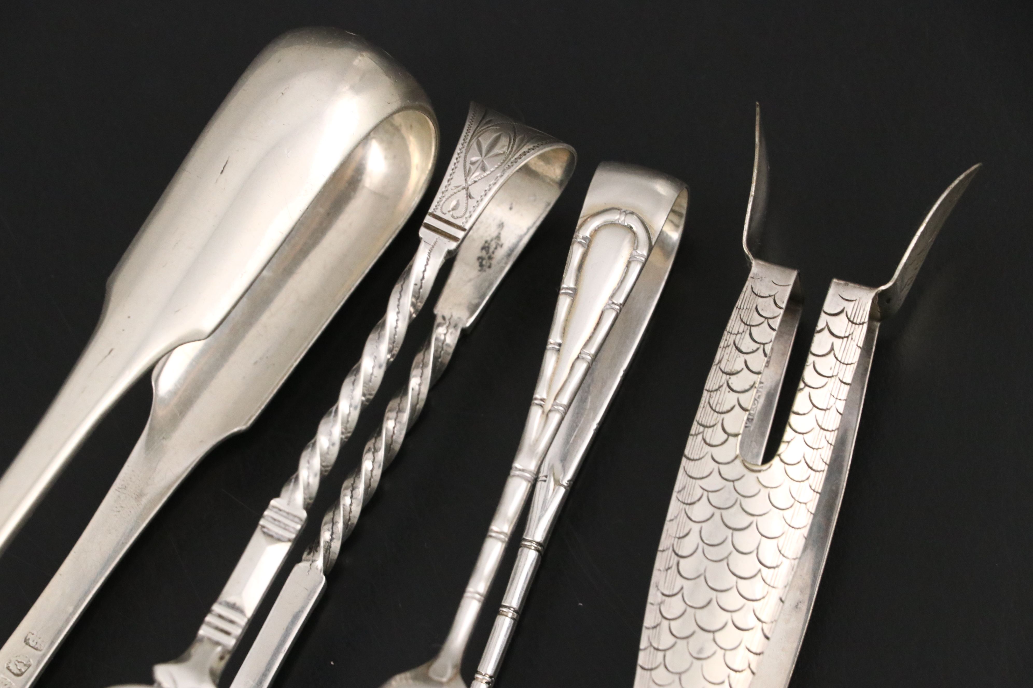 Victorian English with Other Sterling and Silver Plate Tongs