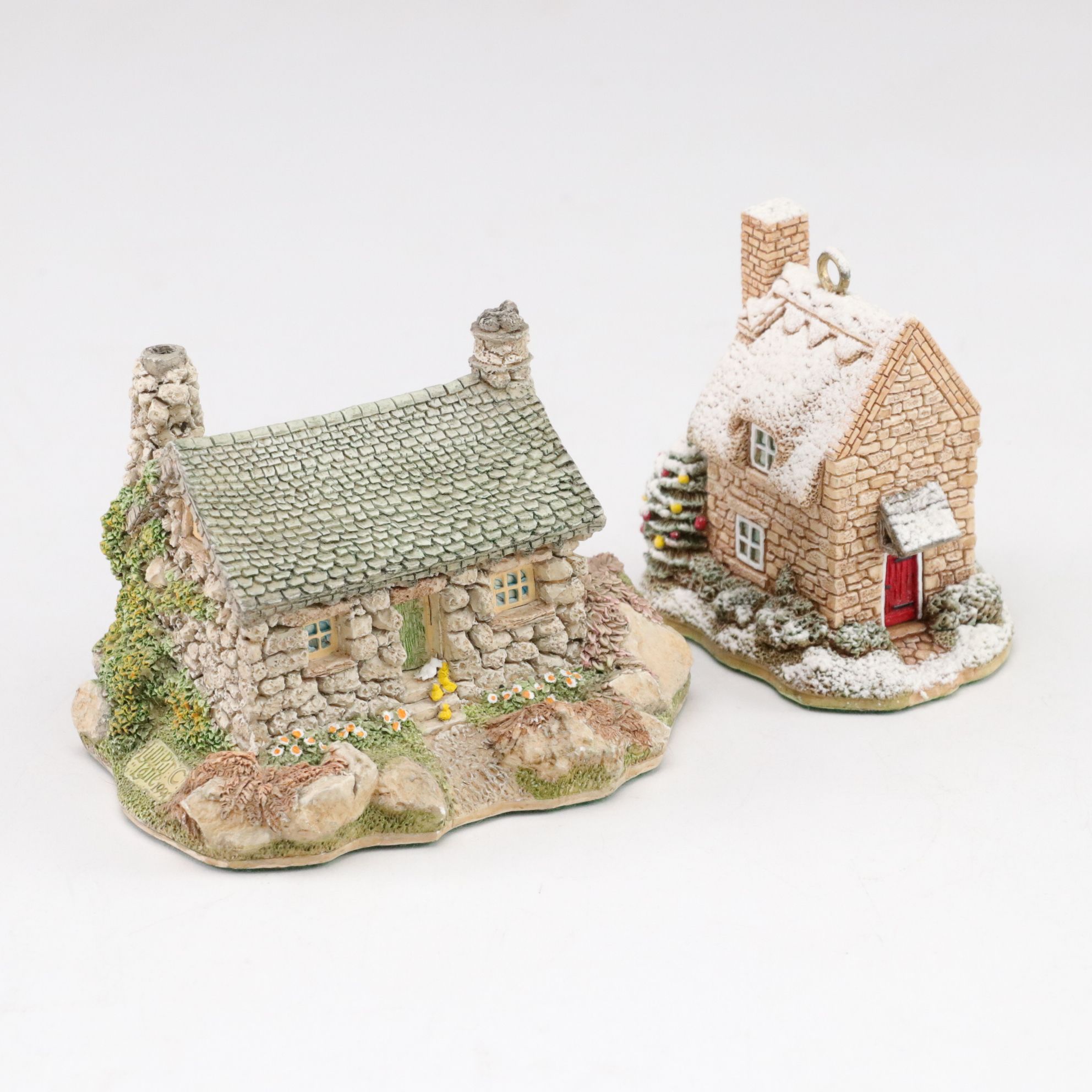 Six Lilliput Lane Buildings with "Ugly House" and "Robin Cottage"