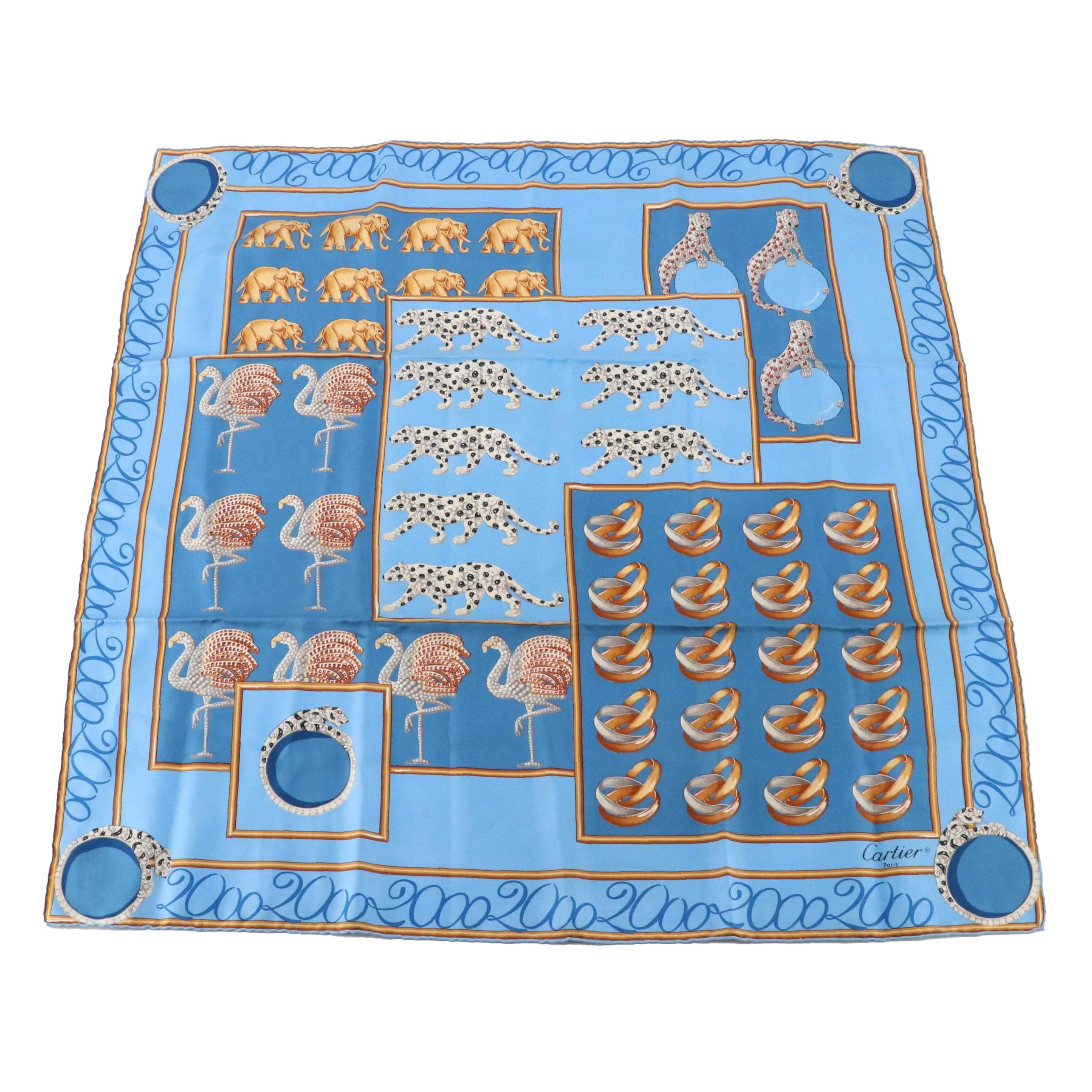 Cartier Printed Silk Twill Scarf