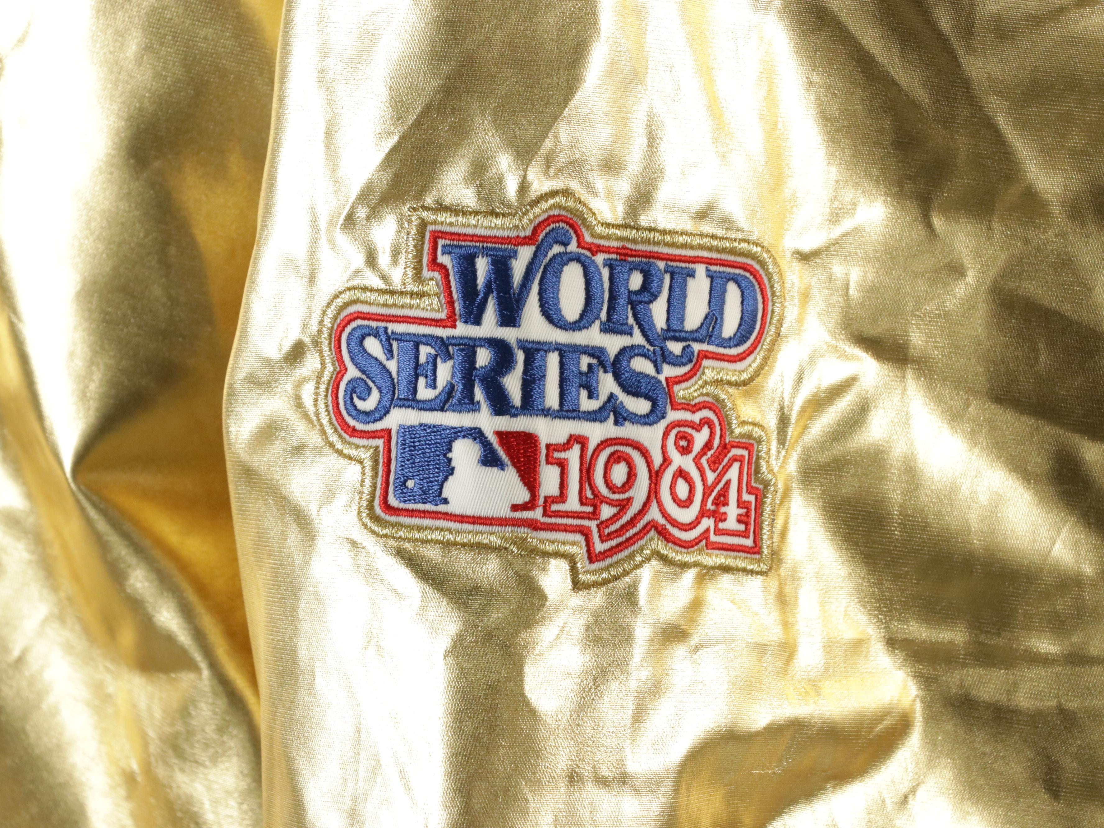 Men's Starter MLB Detroit Tigers World Series Metallic Gold Bomber Jacket