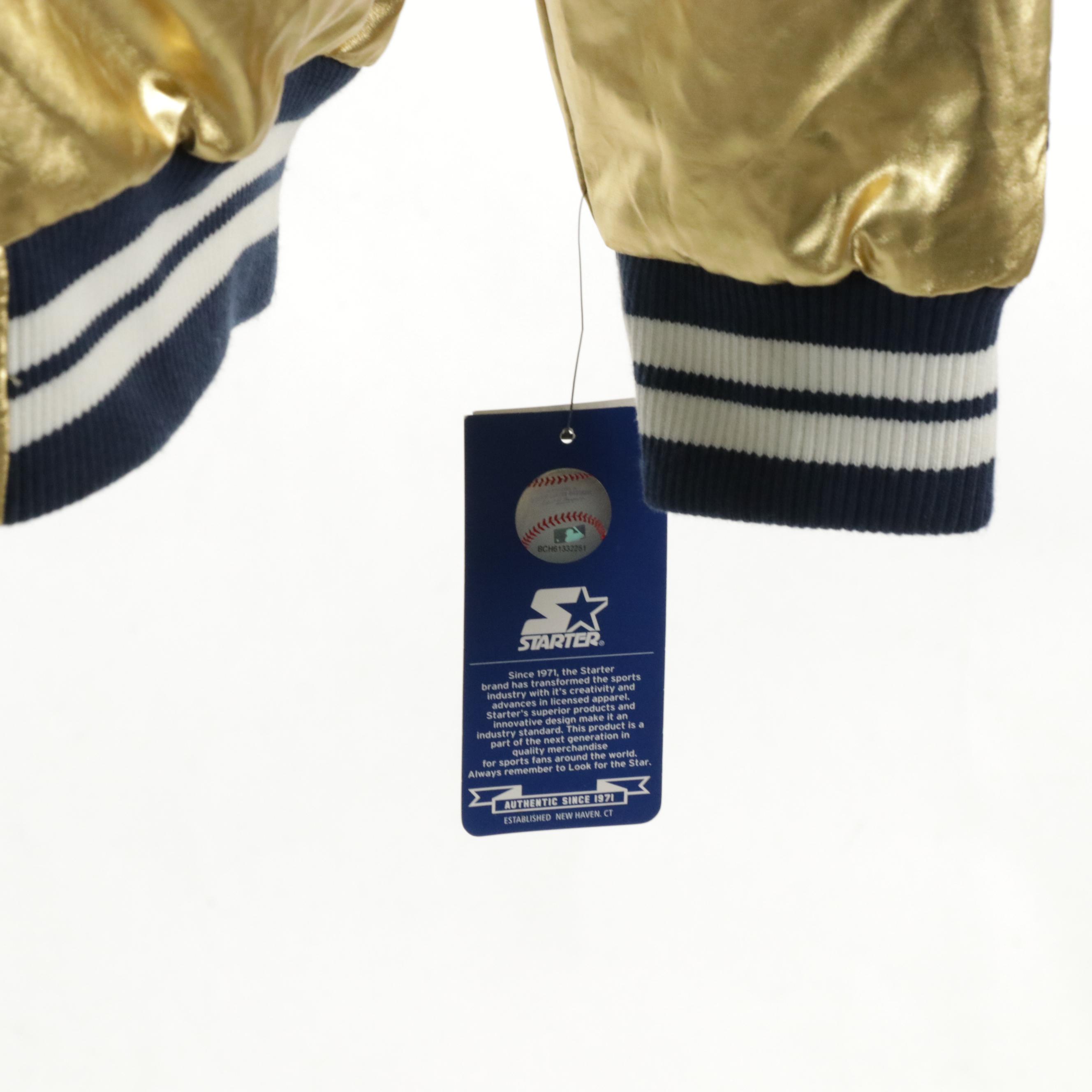 Men's Starter MLB Detroit Tigers World Series Metallic Gold Bomber Jacket