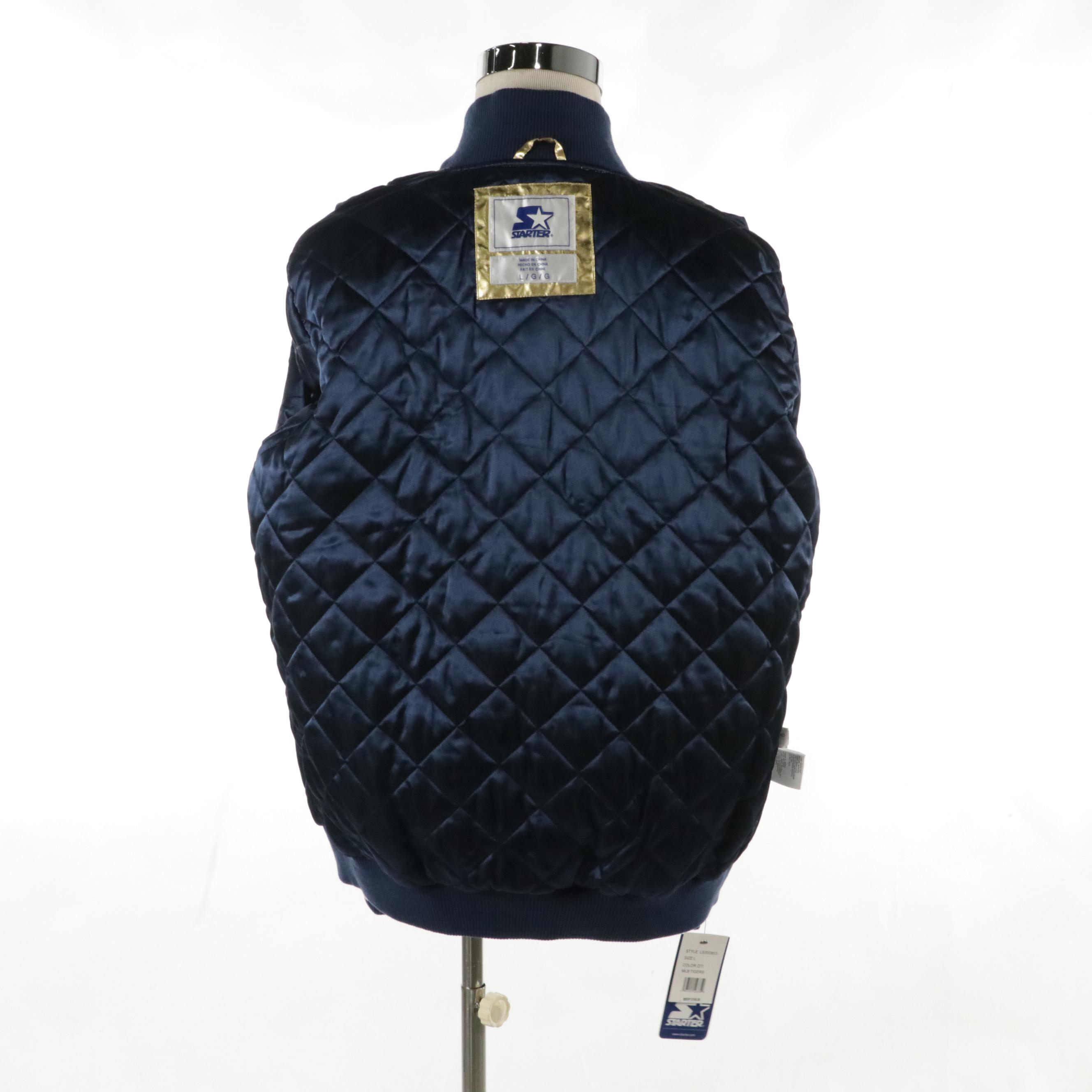 Men's Starter MLB Detroit Tigers World Series Metallic Gold Bomber Jacket