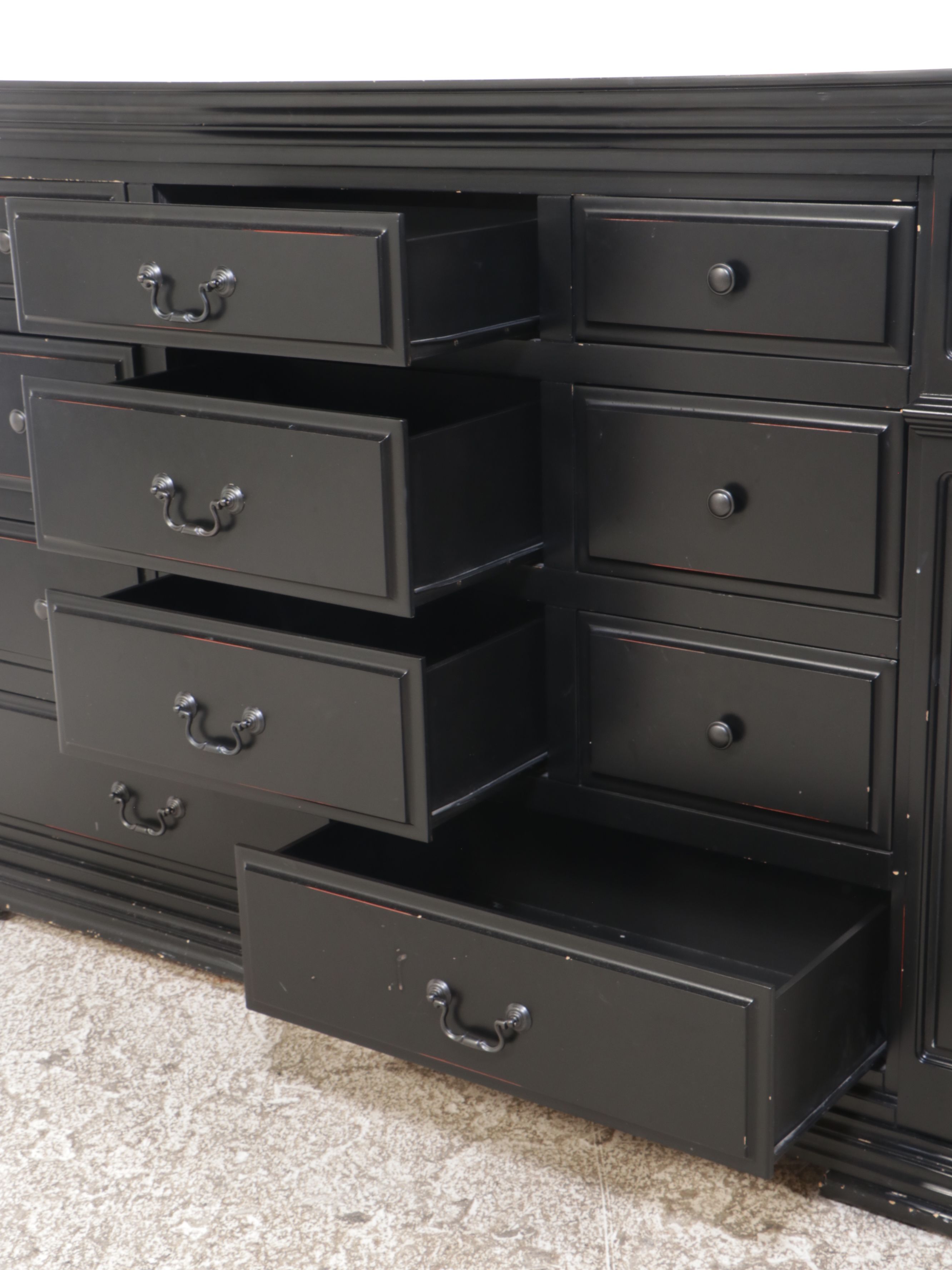 Black Finished Wood Dresser, 21st Century