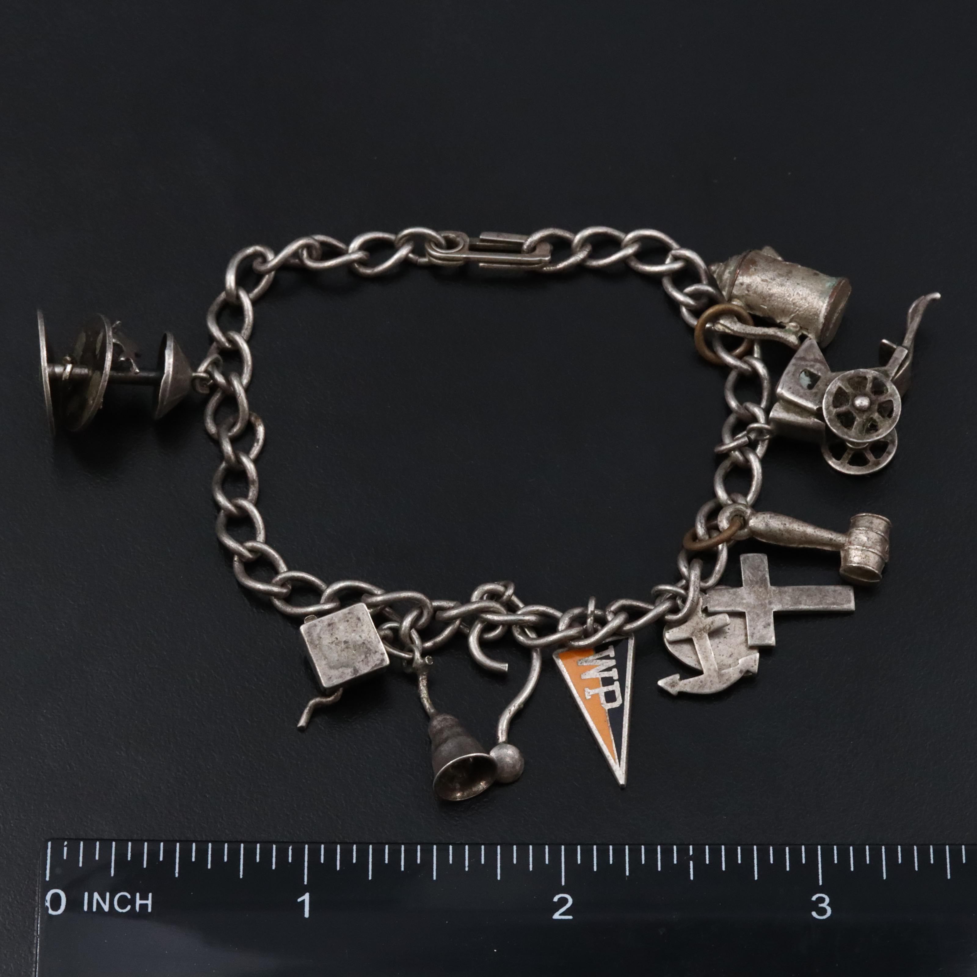 Vintage Charm Bracelet Including Sterling