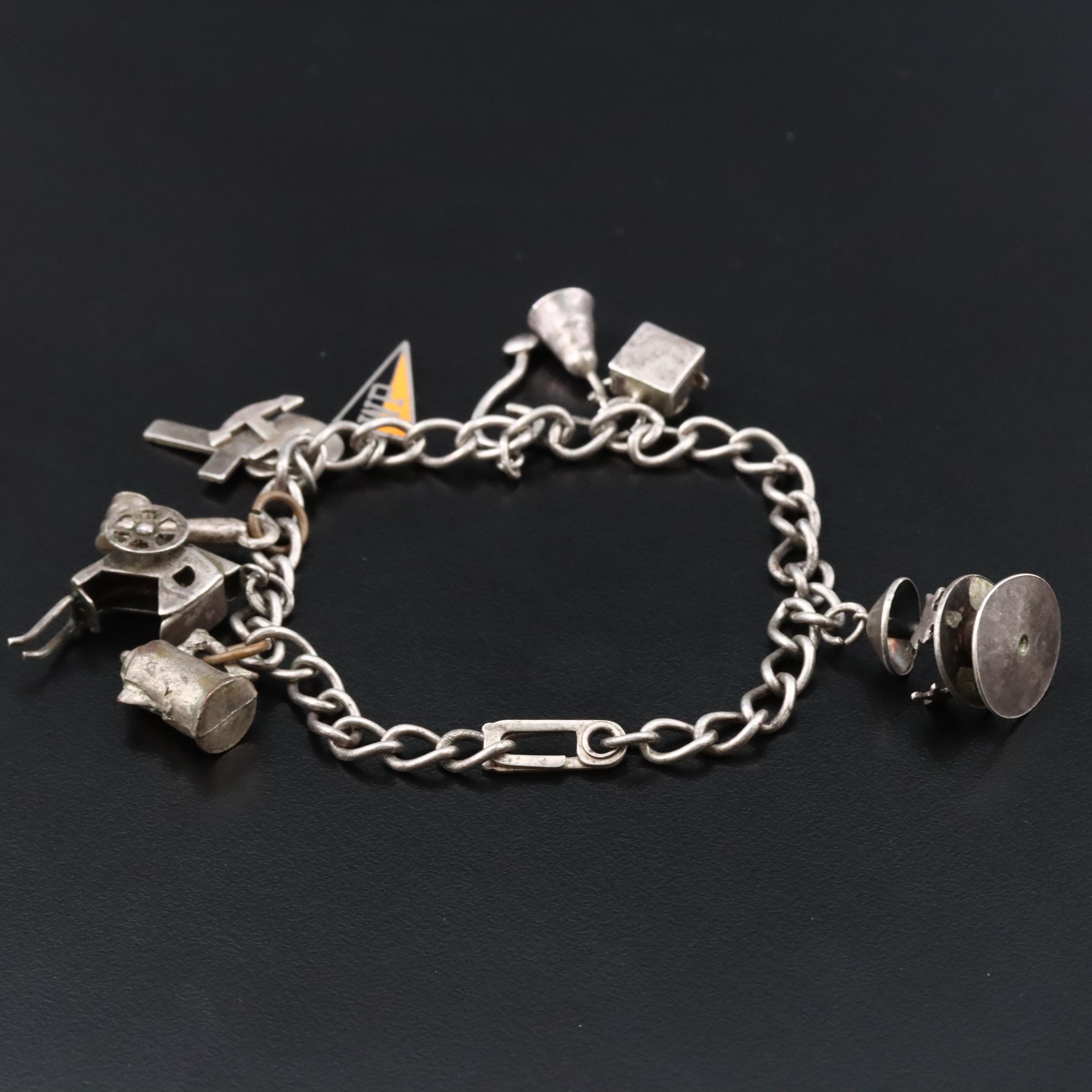 Vintage Charm Bracelet Including Sterling