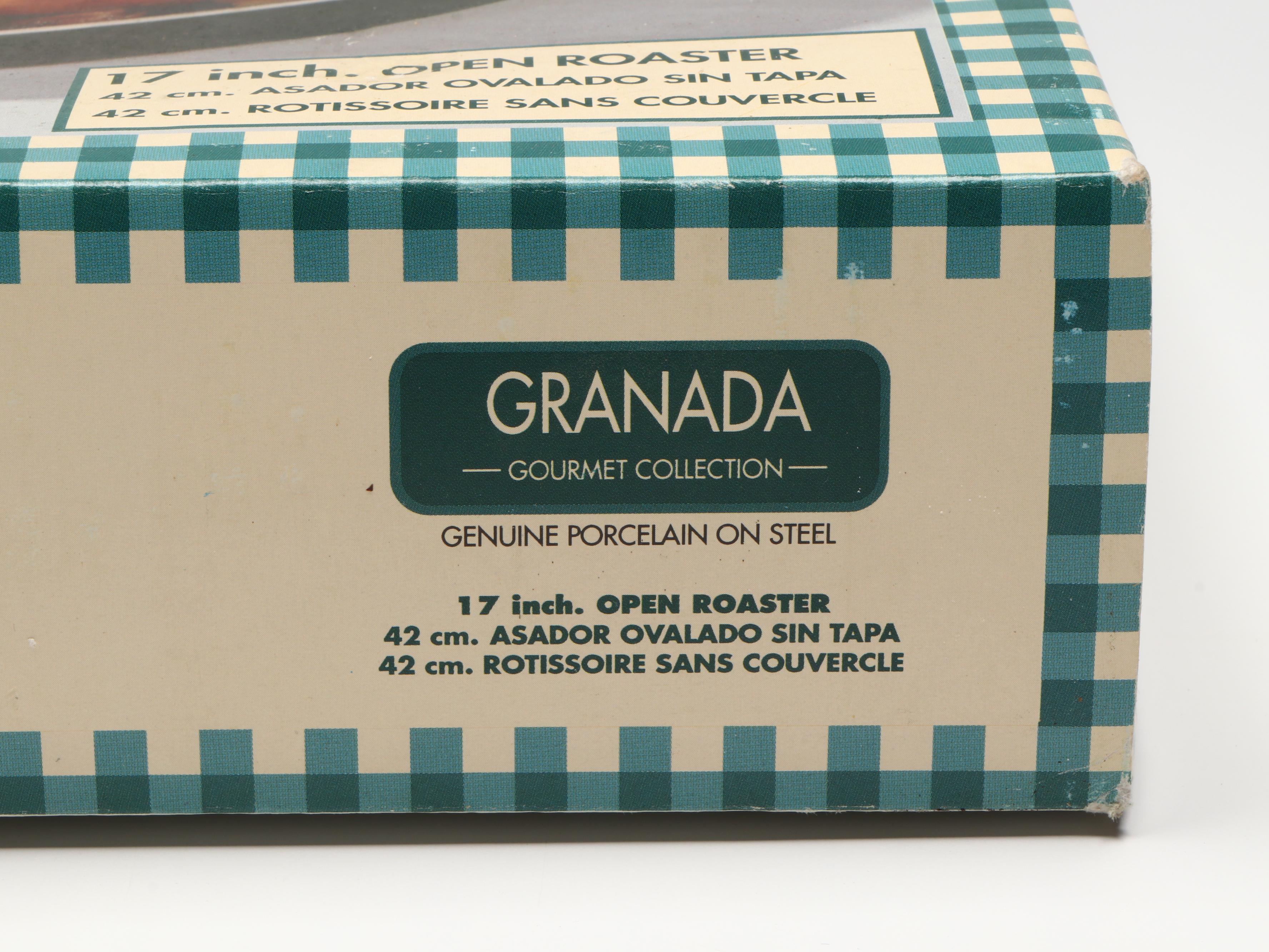 Grenada Porcelain Roaster Pan with Other Kitchen Accessories