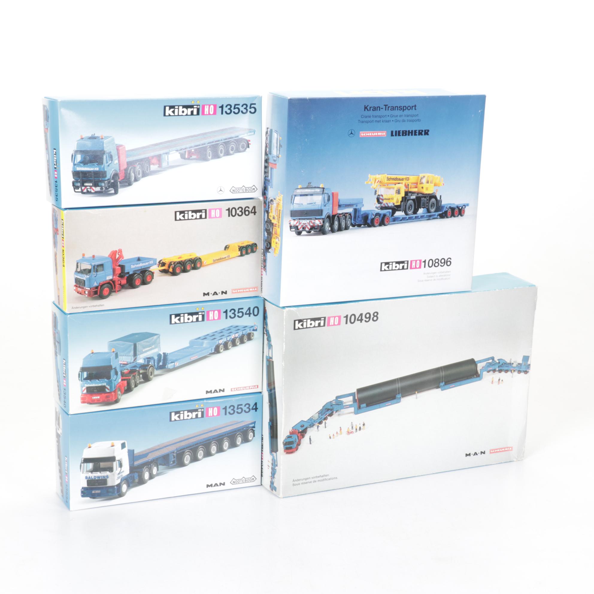 Fifteen Kibri HO Scale Model Work Trucks
