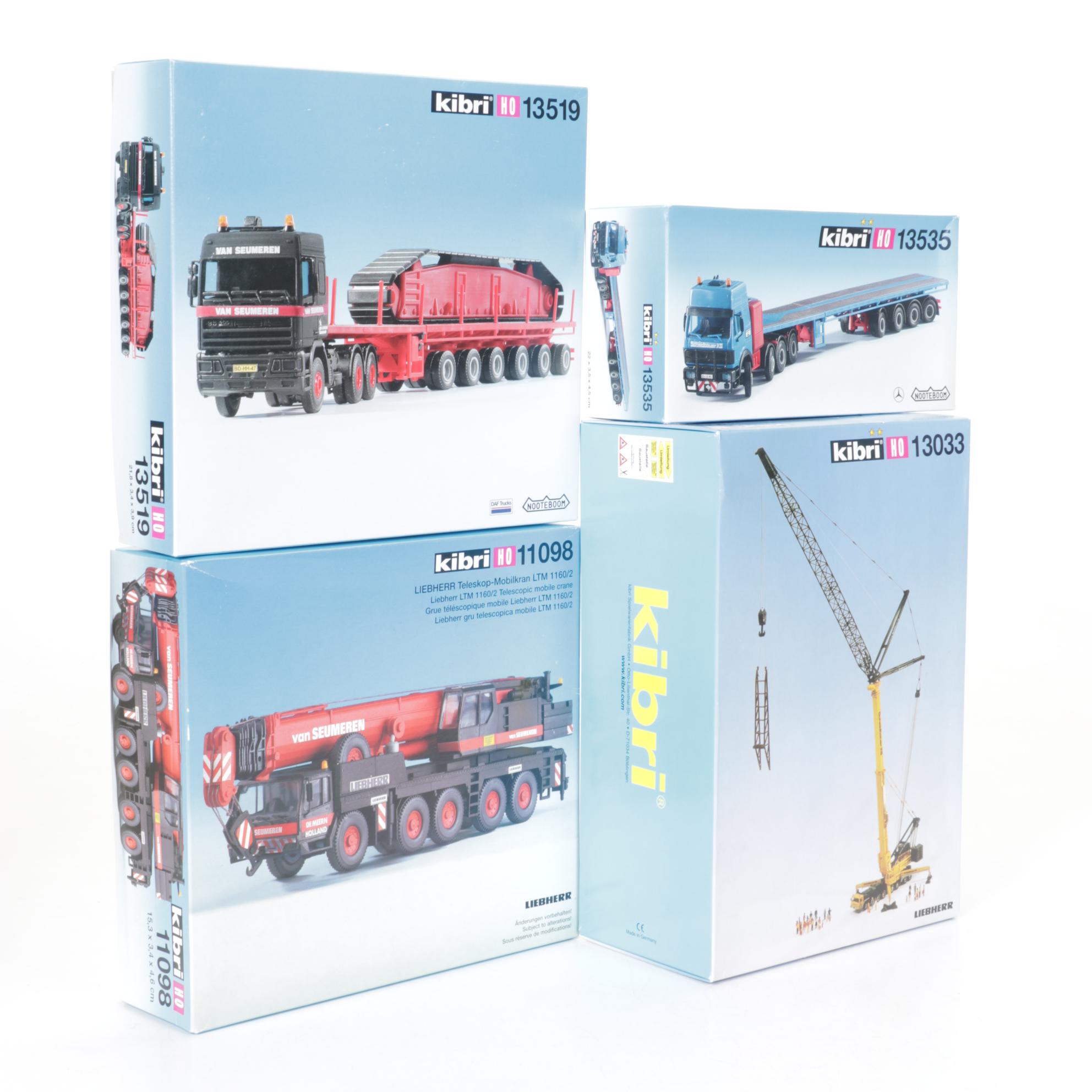 Fifteen Kibri HO Scale Model Work Trucks