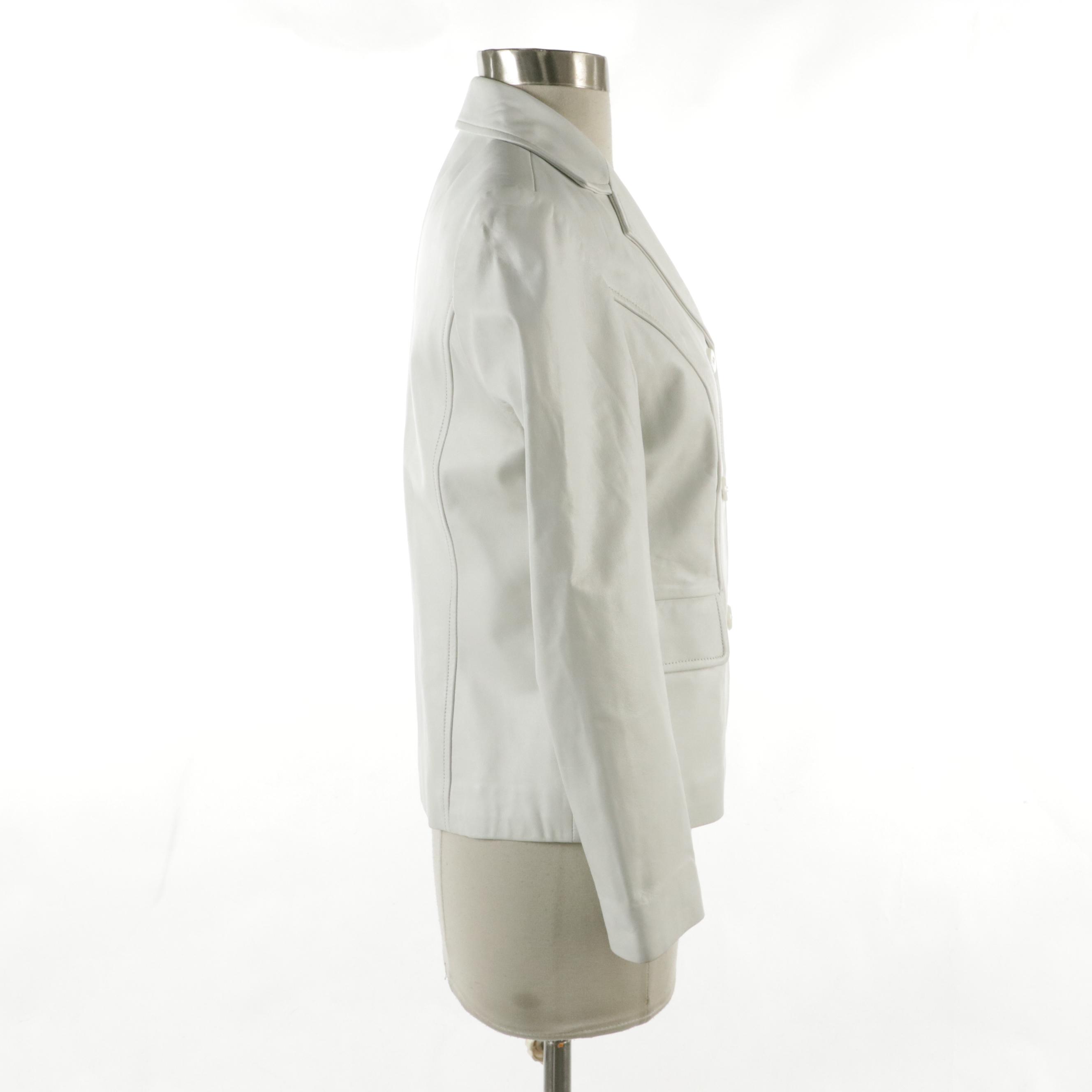 Balmain Lambskin Leather Single-Breasted Blazer