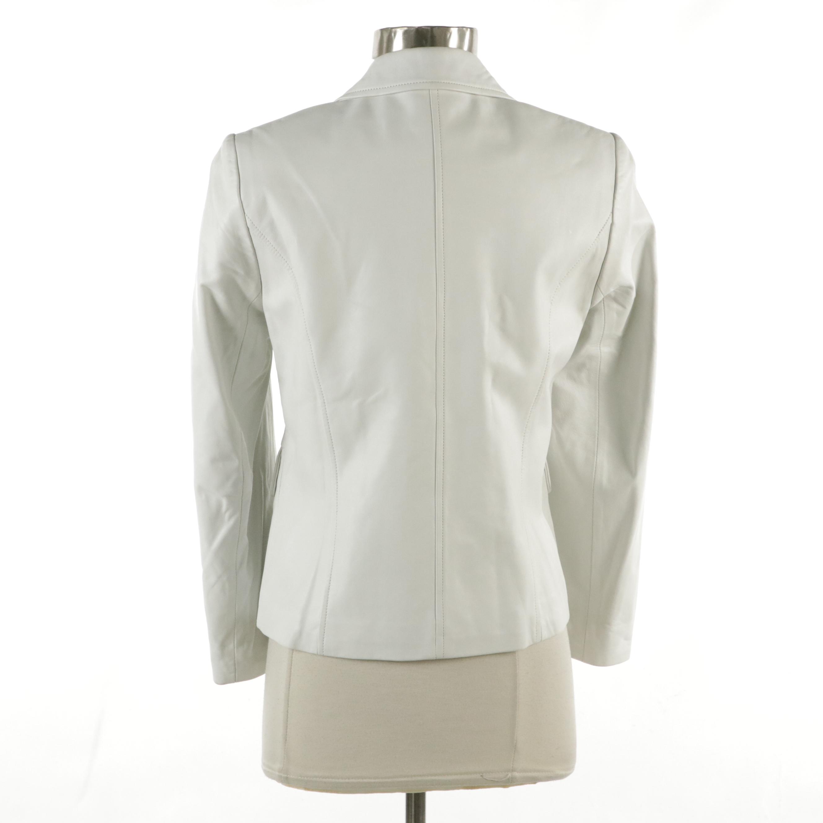 Balmain Lambskin Leather Single-Breasted Blazer