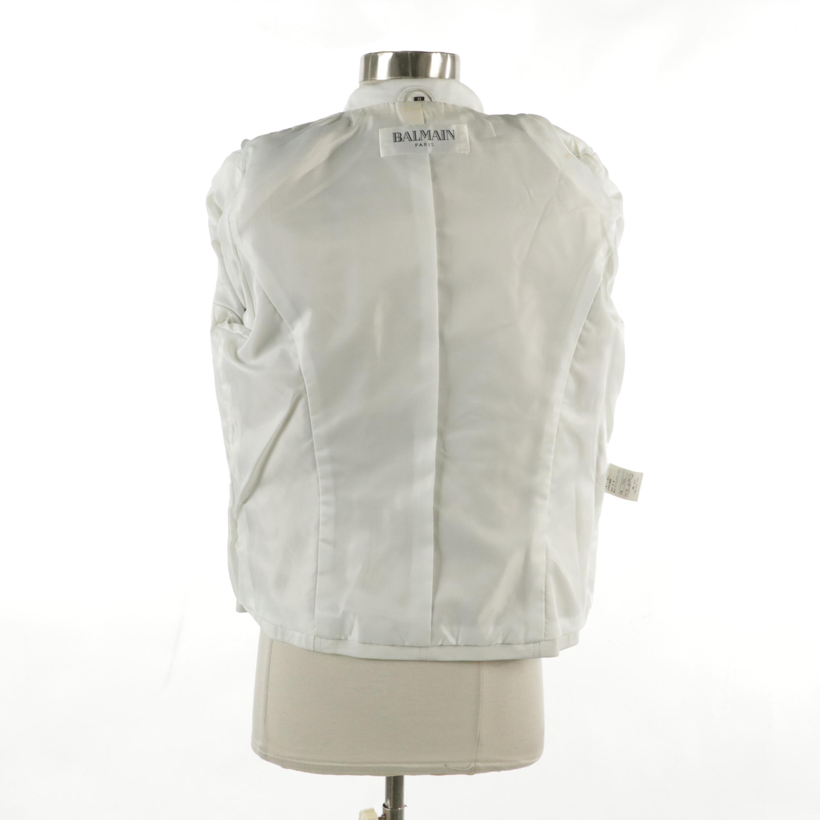 Balmain Lambskin Leather Single-Breasted Blazer