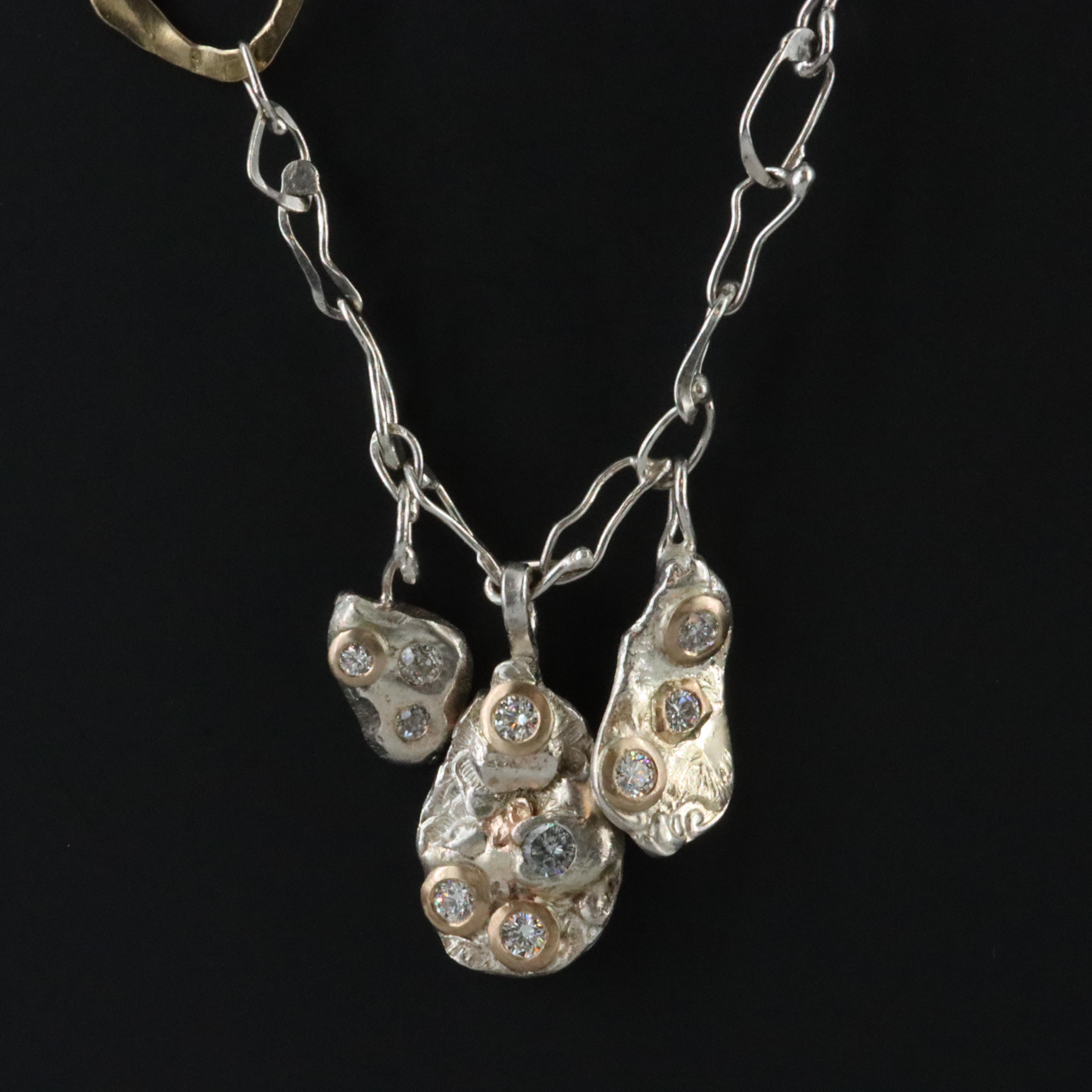 Sterling 1.51 CTW Diamond Necklace with 18K Accents