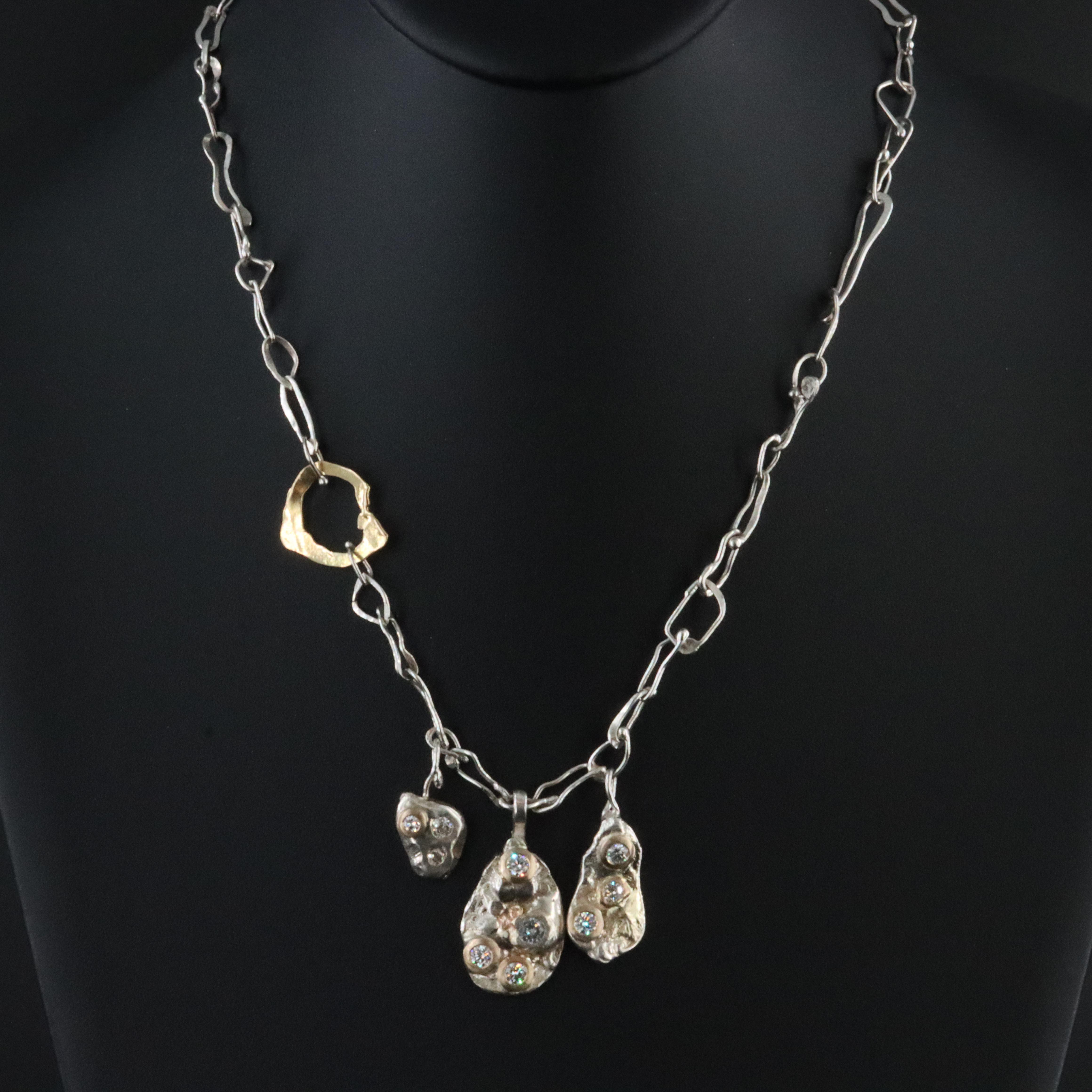 Sterling 1.51 CTW Diamond Necklace with 18K Accents