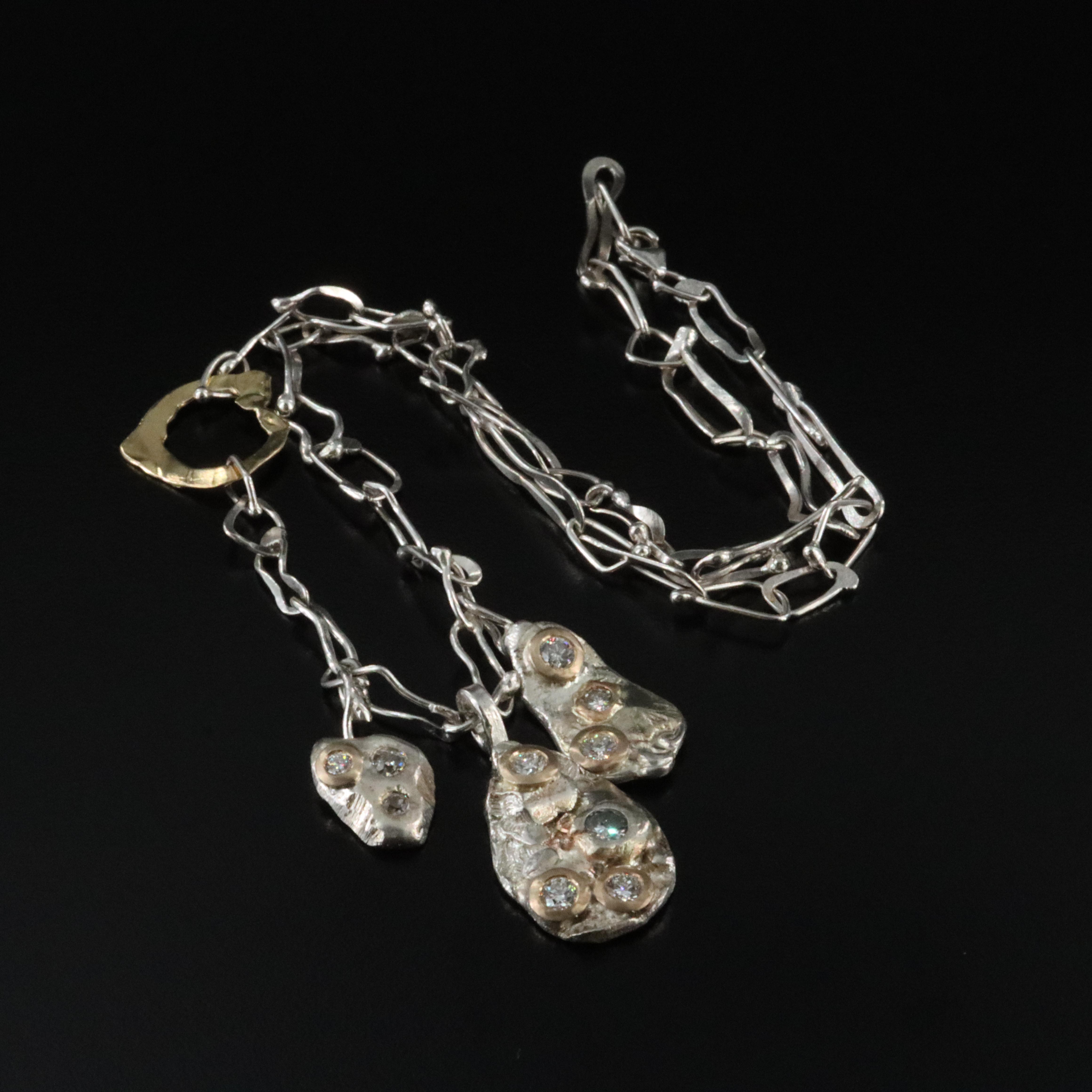 Sterling 1.51 CTW Diamond Necklace with 18K Accents