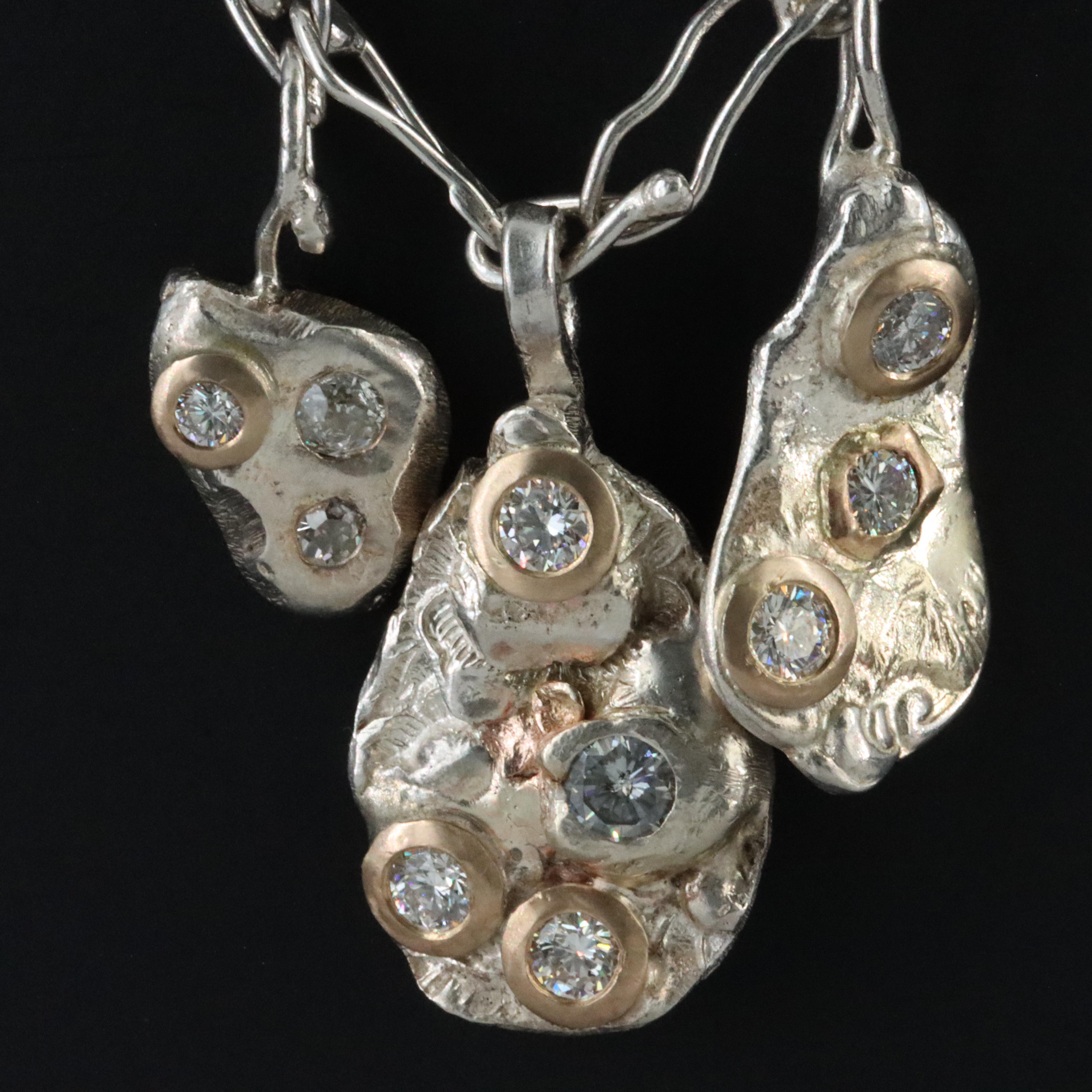 Sterling 1.51 CTW Diamond Necklace with 18K Accents