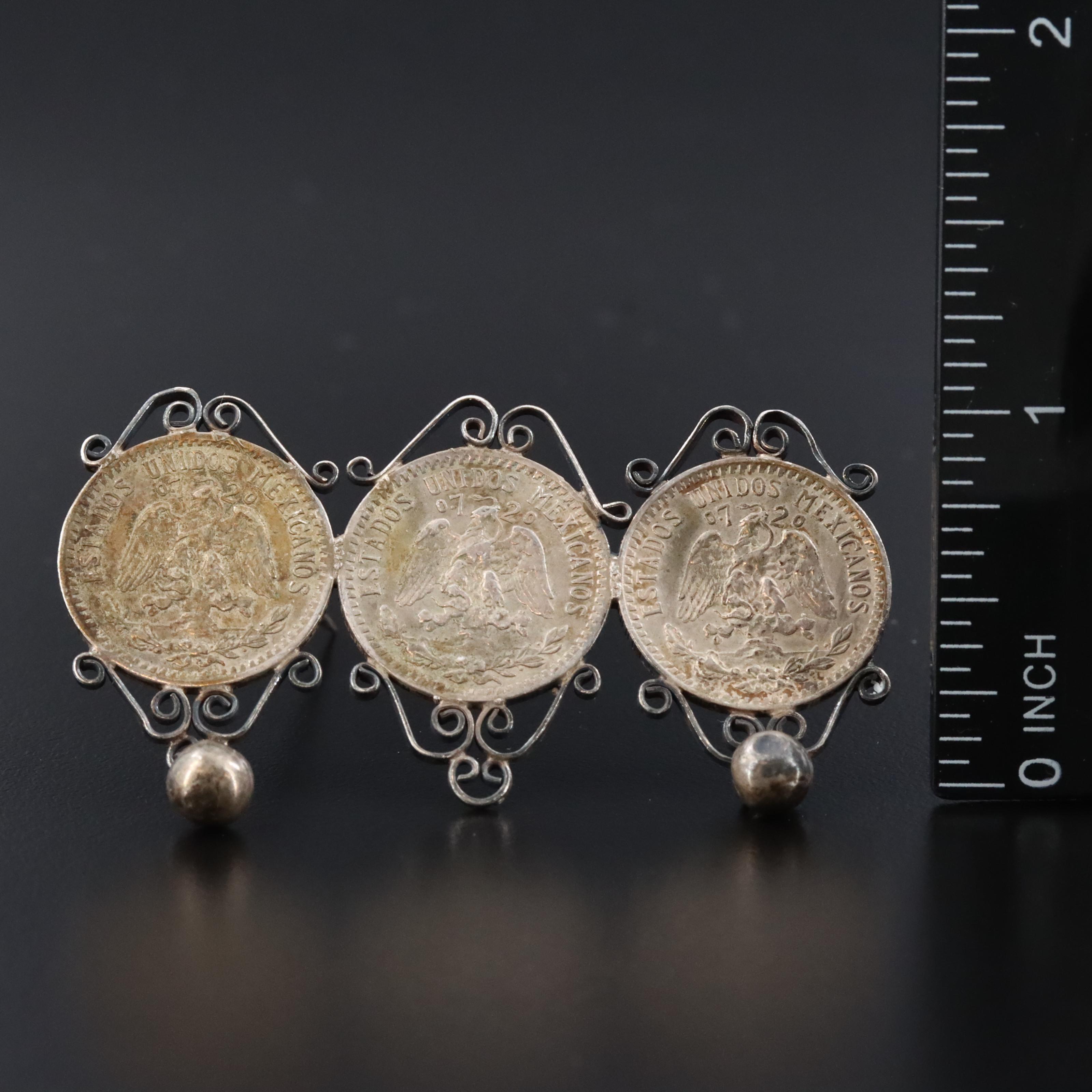 Vintage Mexican 20-Centavos Coin Jewelry Including Sterling and 900 Silver