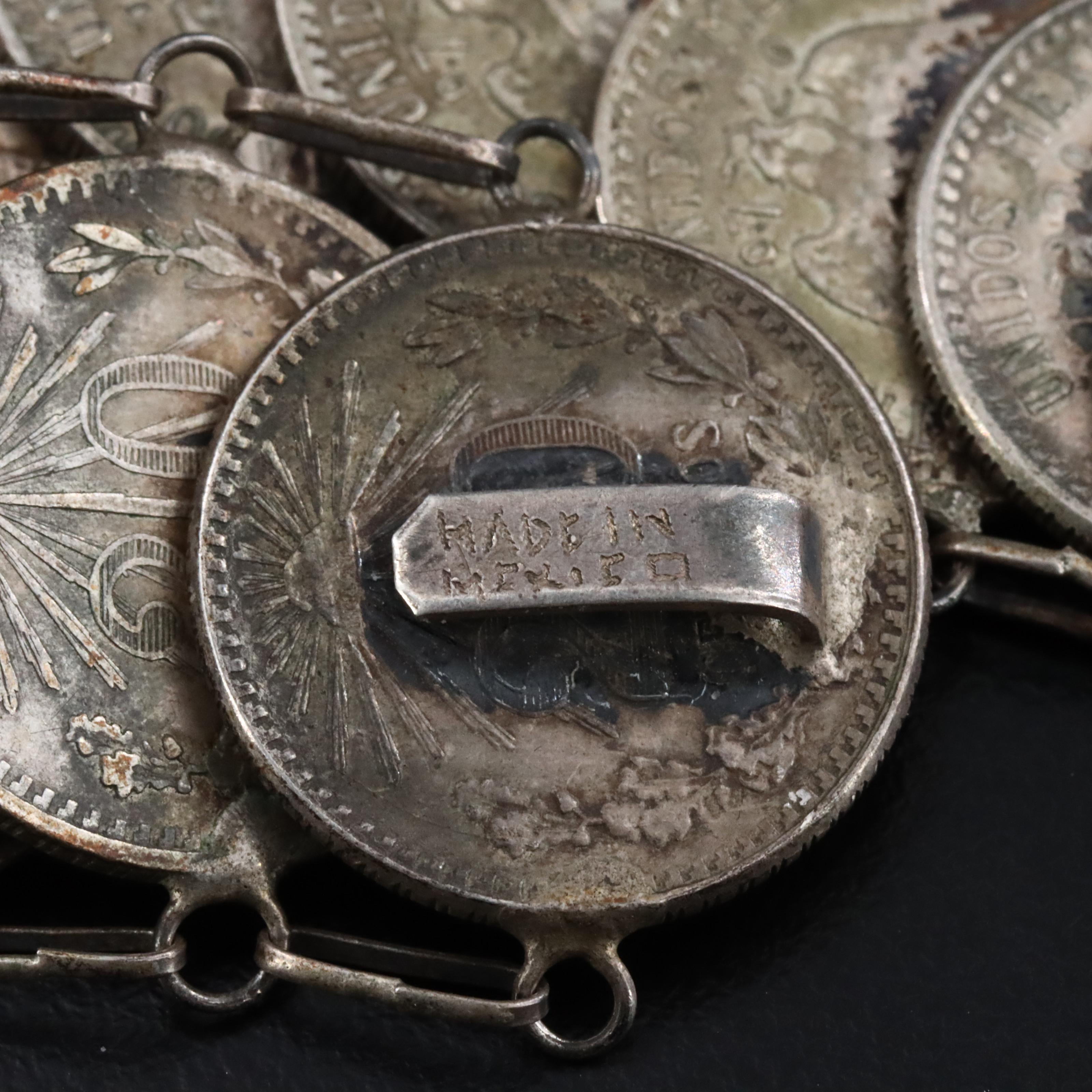 Vintage Mexican 20-Centavos Coin Jewelry Including Sterling and 900 Silver