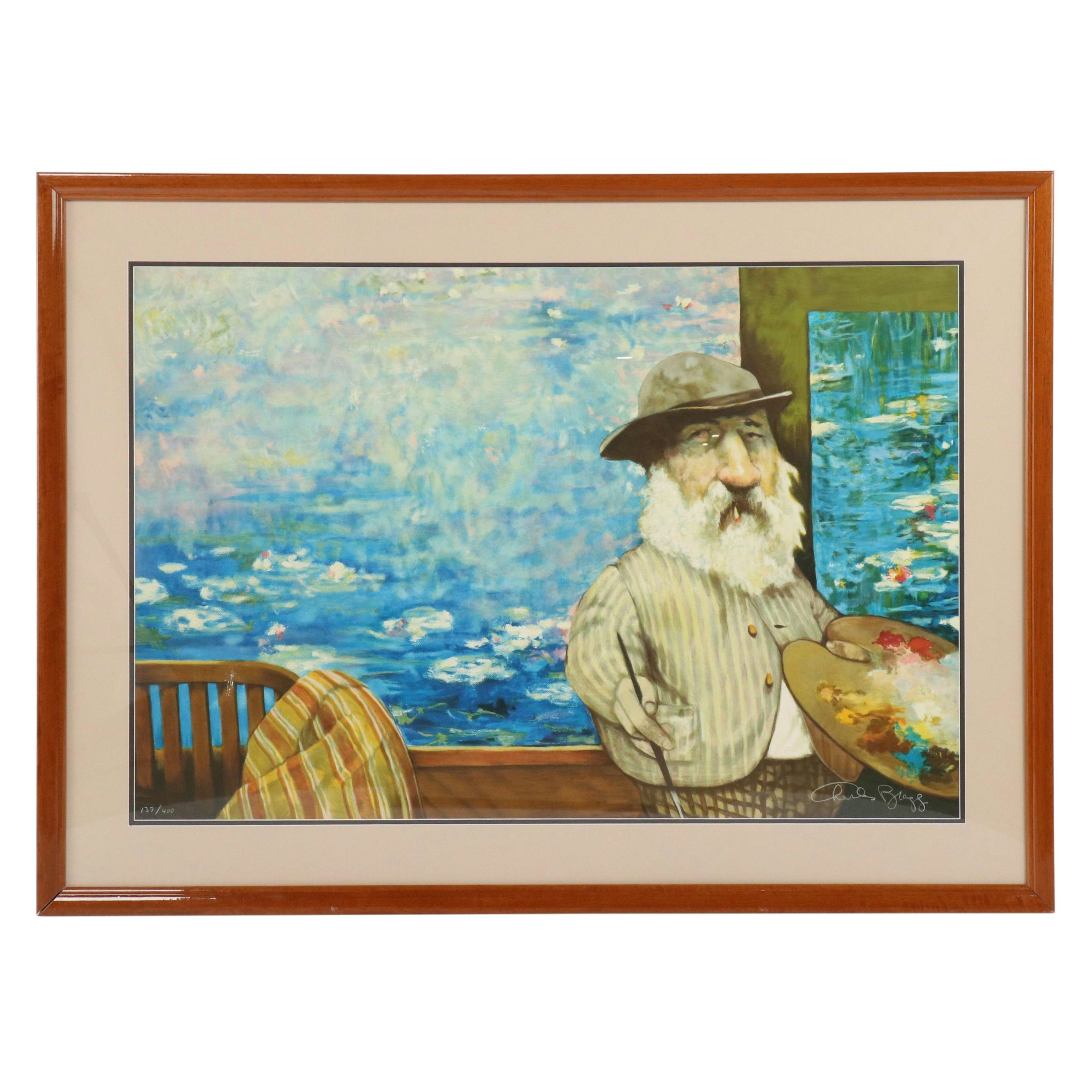 Charles Bragg Lithograph "Portrait of Monet"