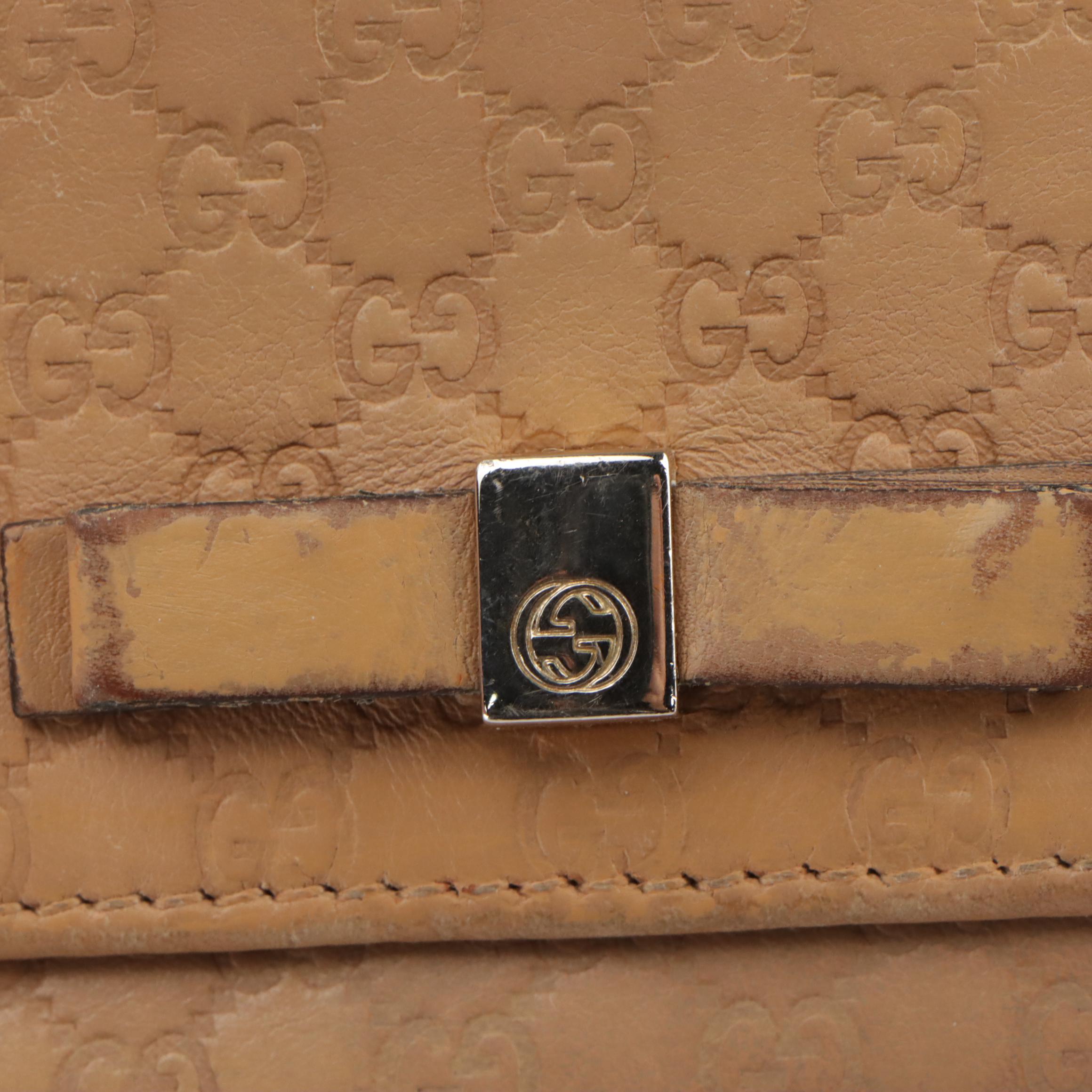 Gucci Long Wallet in Beige Micro Guccissima Leather