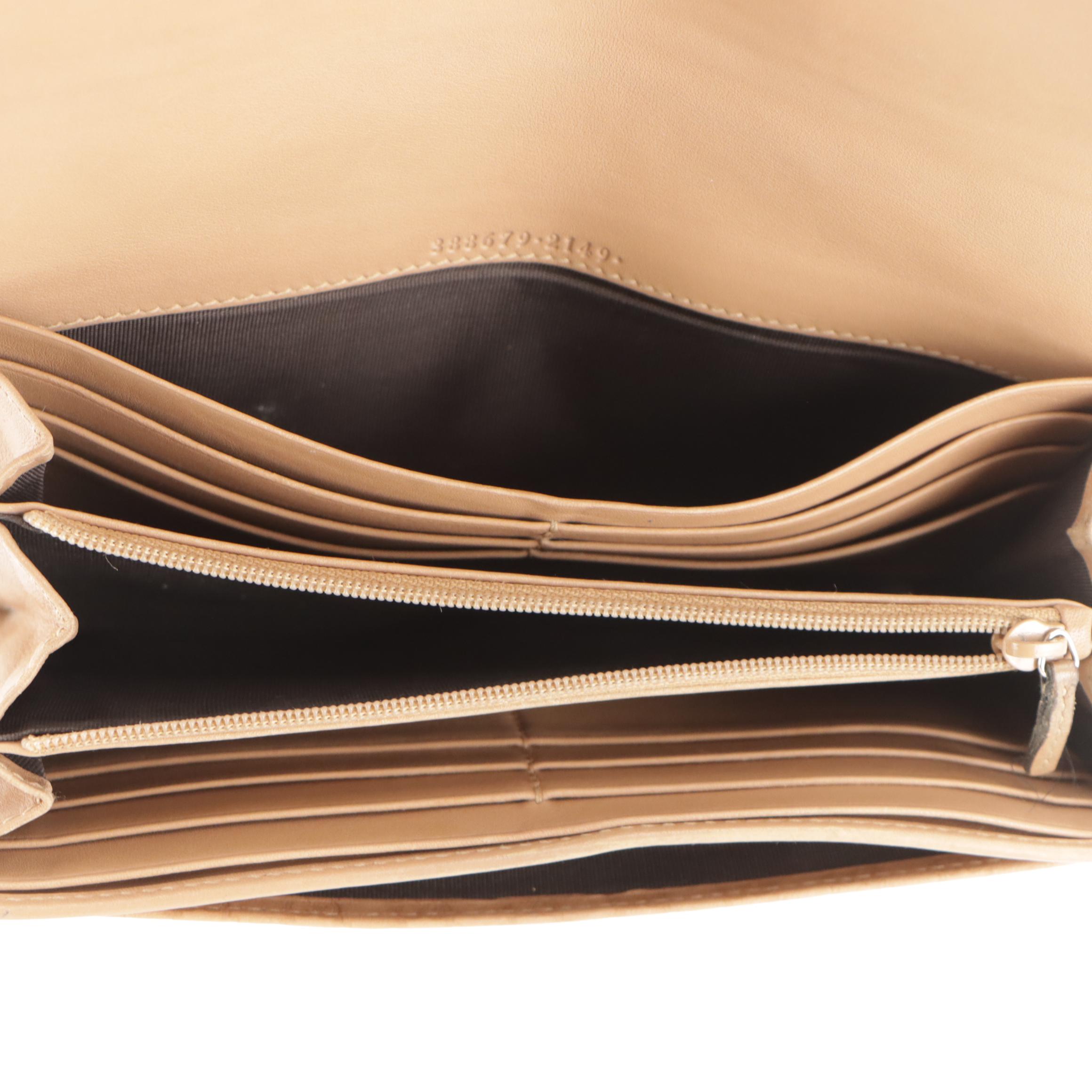 Gucci Long Wallet in Beige Micro Guccissima Leather