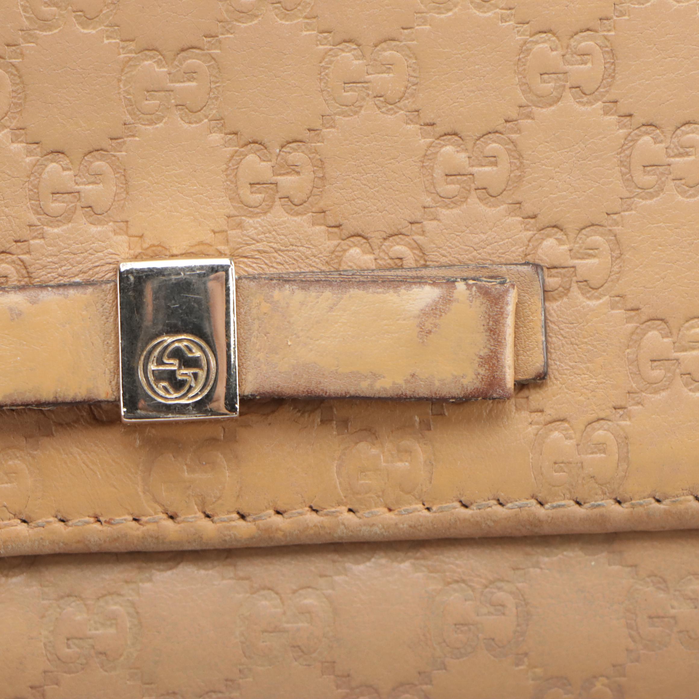 Gucci Long Wallet in Beige Micro Guccissima Leather