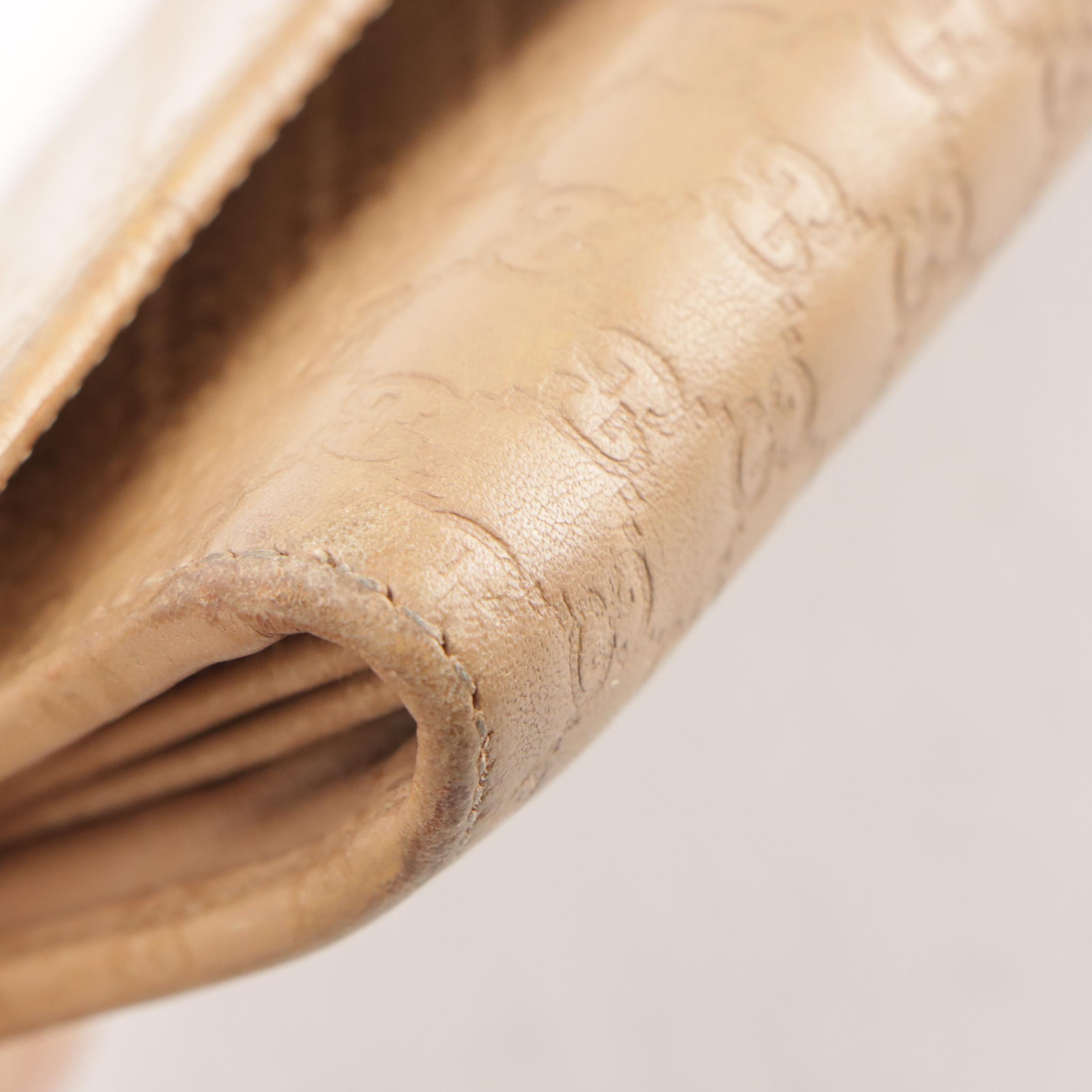 Gucci Long Wallet in Beige Micro Guccissima Leather