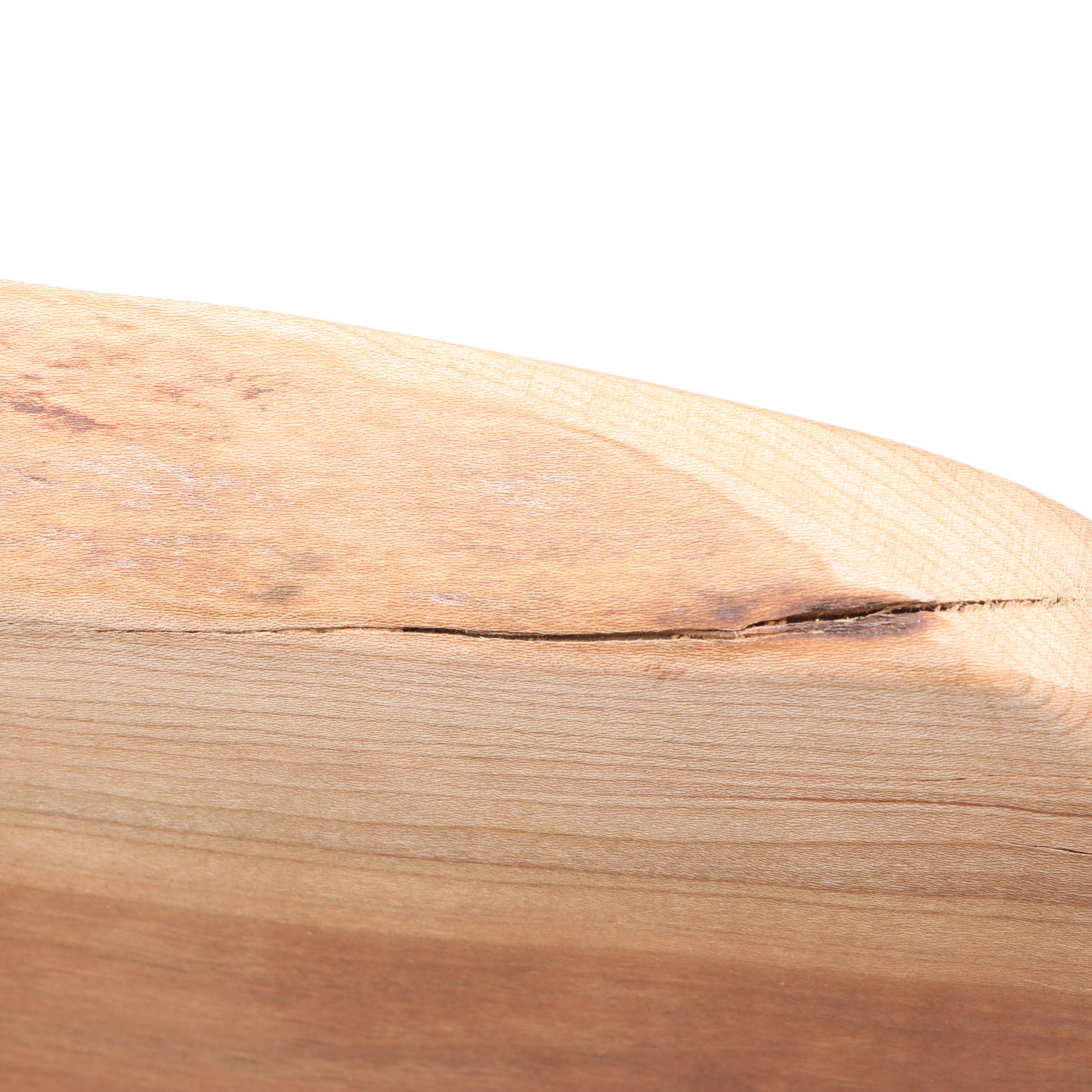 Contemporary Larch Wood Canada Cutting Board with Wooden Slab Lazy Susan